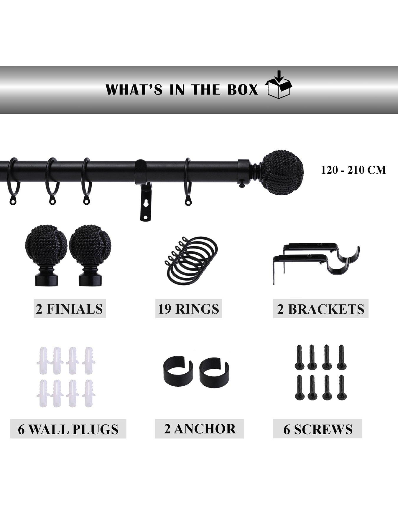Image 6 of 7 of The Very Collection Ball Finial 28 mm Extendable Curtain Pole&nbsp;