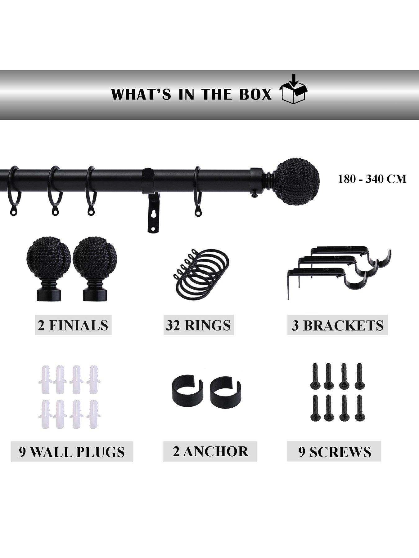 Image 7 of 7 of The Very Collection Ball Finial 28 mm Extendable Curtain Pole&nbsp;