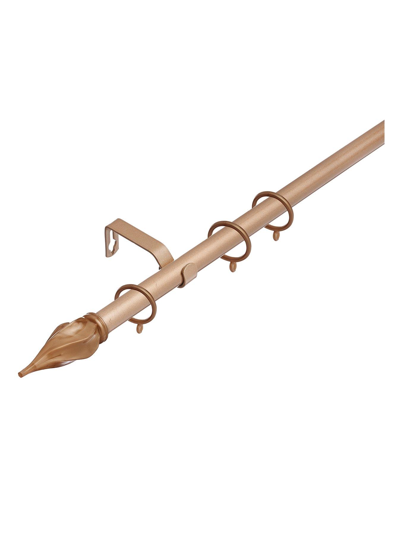 undefined Value Spiral Finial 19 mm Extendable Curtain Pole