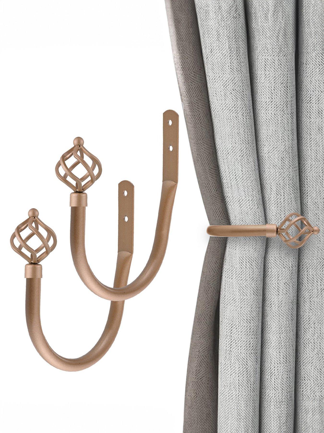 Image 3 of 3 of The Very Collection Metal Cage Finial Curtain Holdbacks
