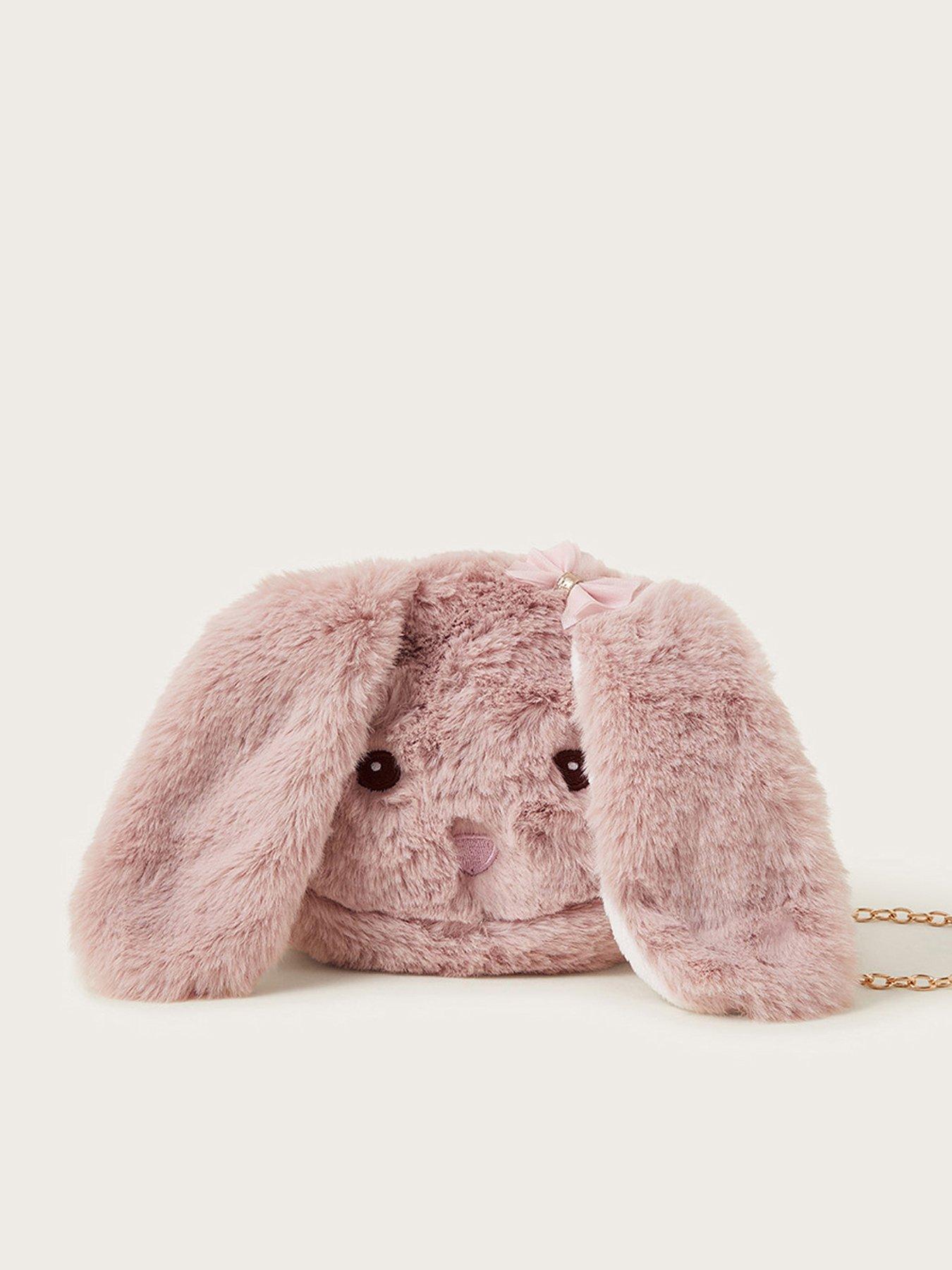 monsoon-girls-fluffy-bunny-bag-pink