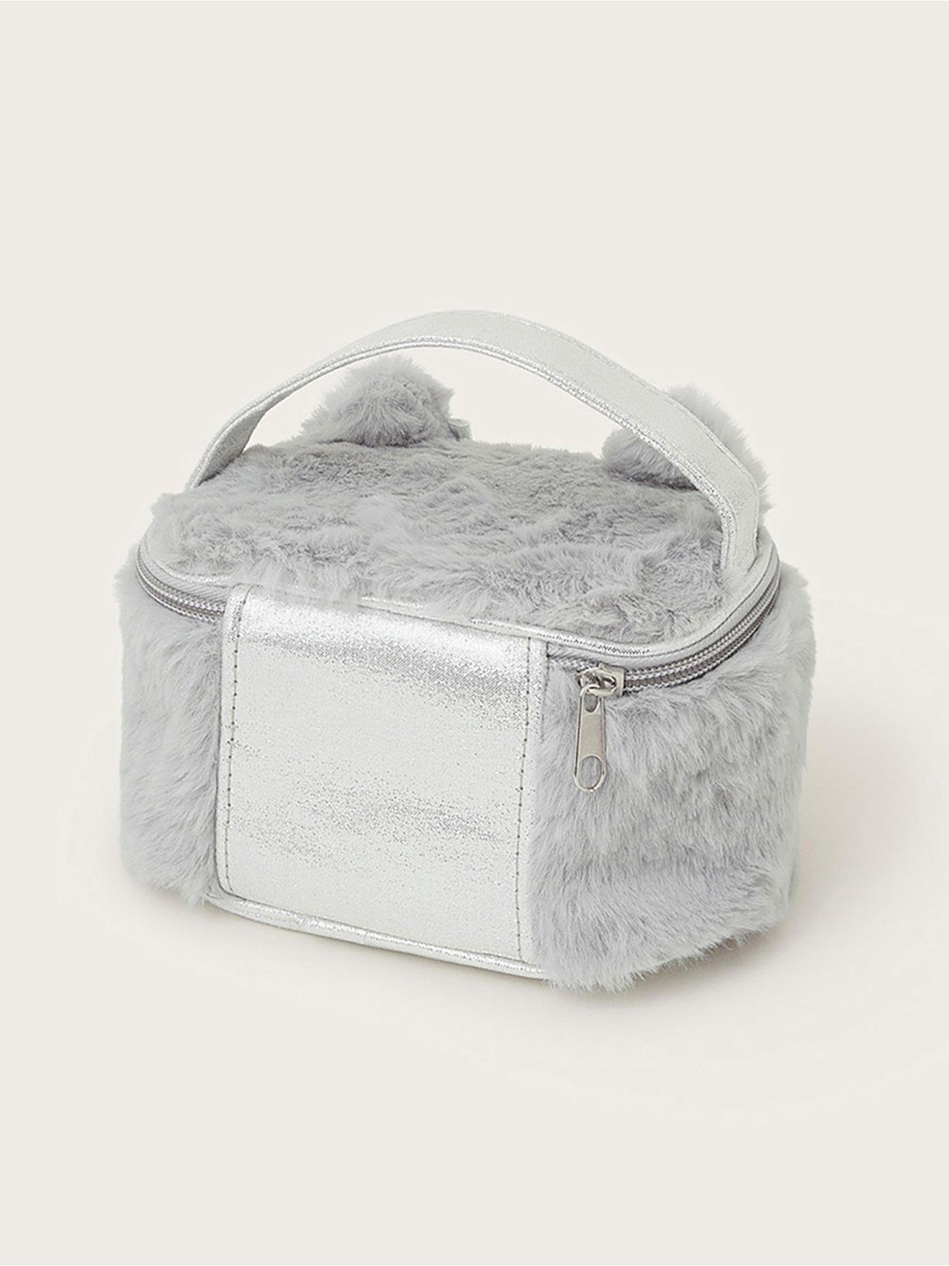 monsoon-girls-faux-fur-fluffy-cat-toiletries-bag-and-headband-set-greyback