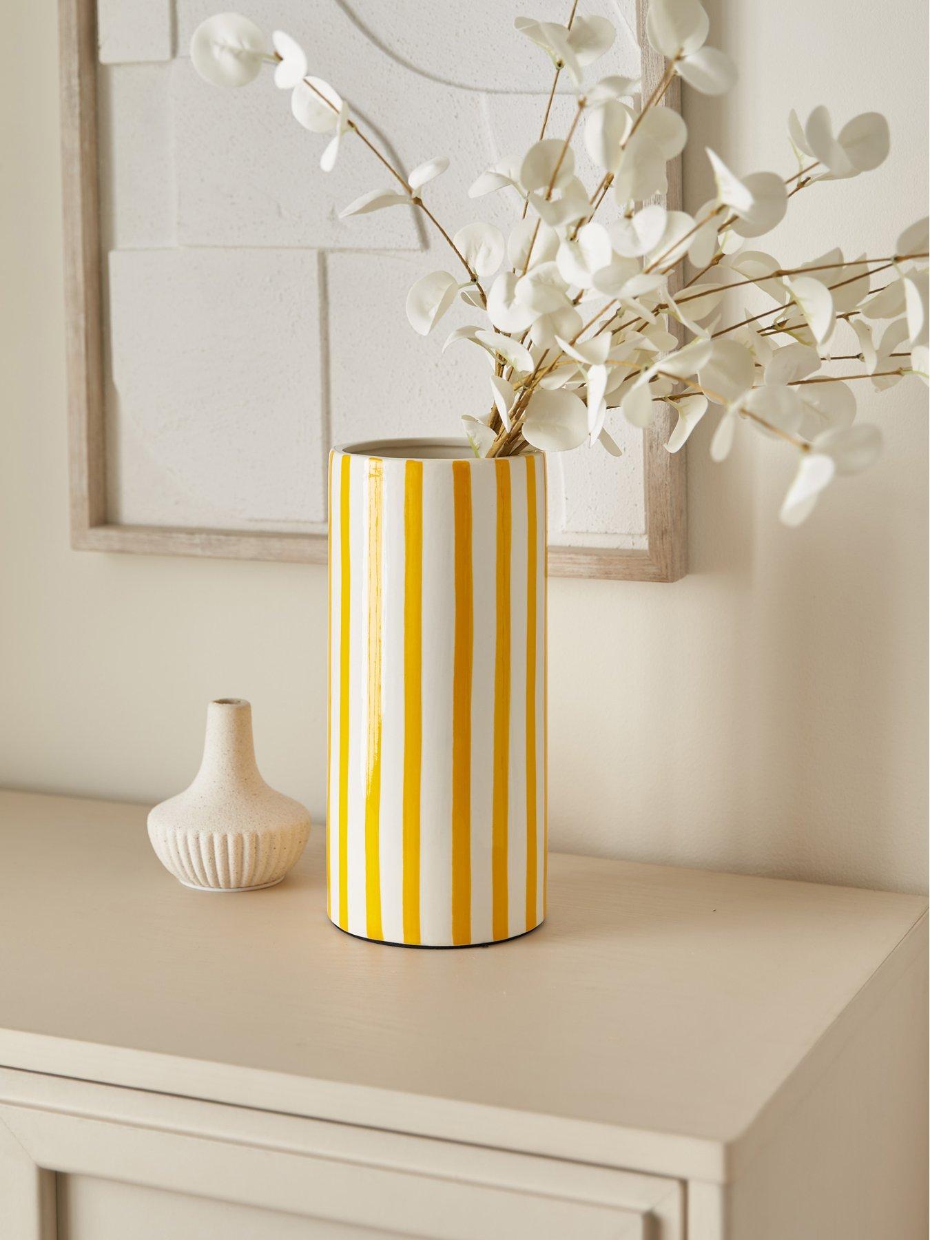 very-home-yellow-striped-vase