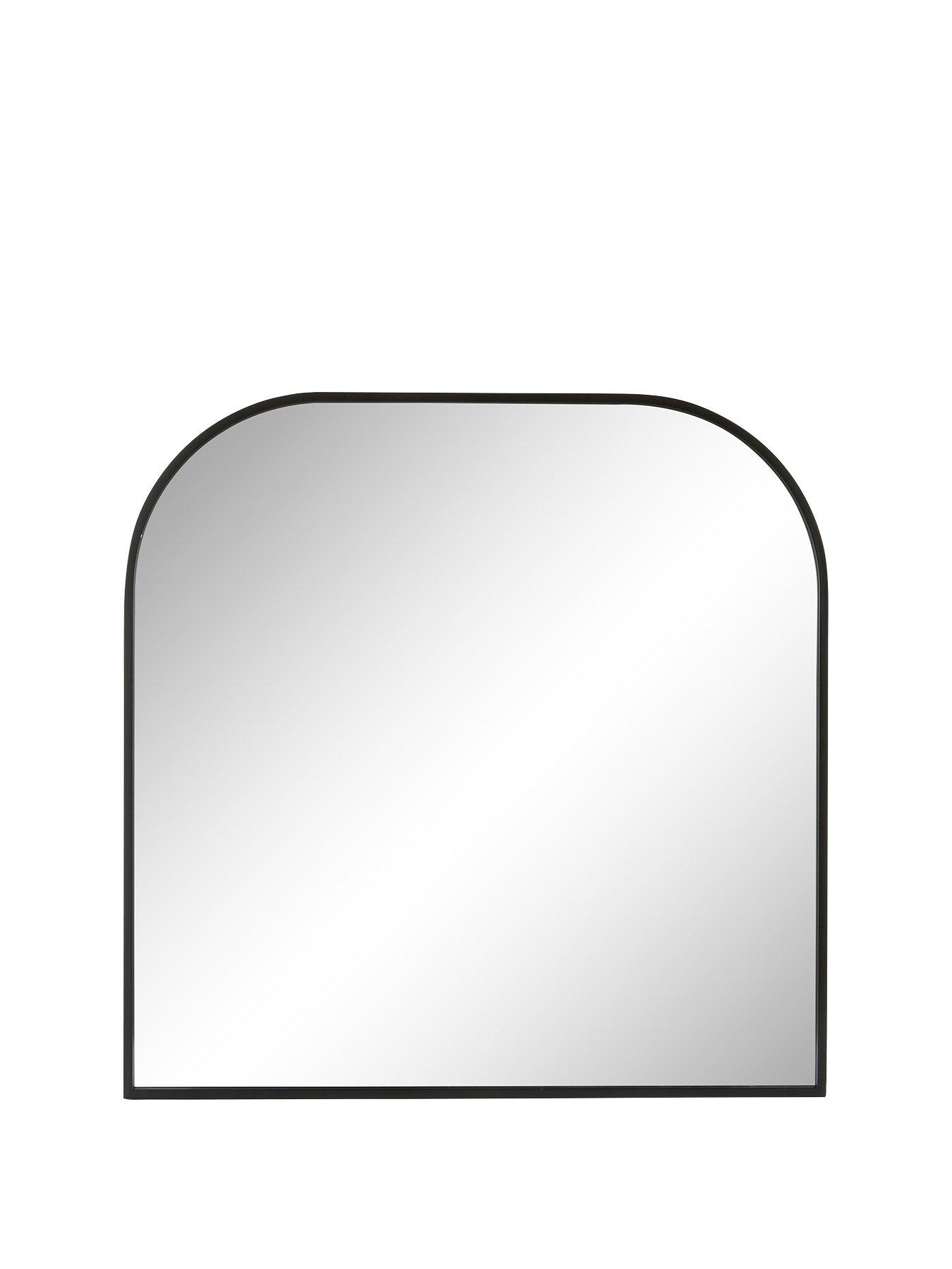 Image 2 of 4 of The Very Collection Black Rounded arched mirror 71cm