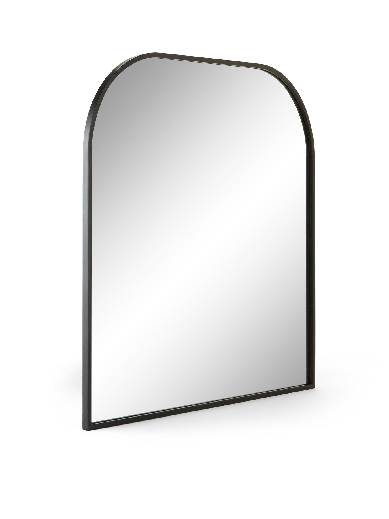 Image 3 of 4 of The Very Collection Black Rounded arched mirror 71cm