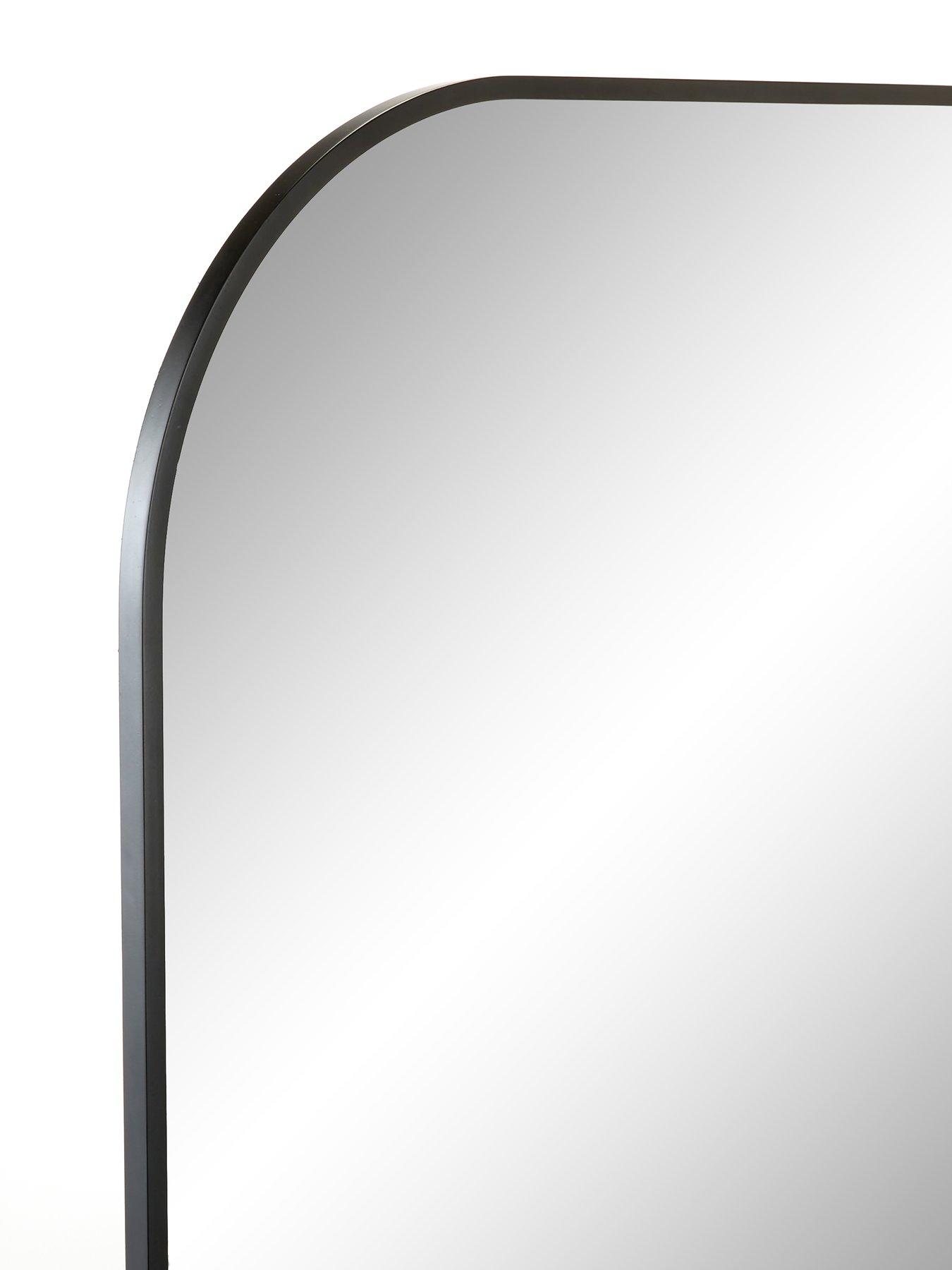 Image 4 of 4 of The Very Collection Black Rounded arched mirror 71cm