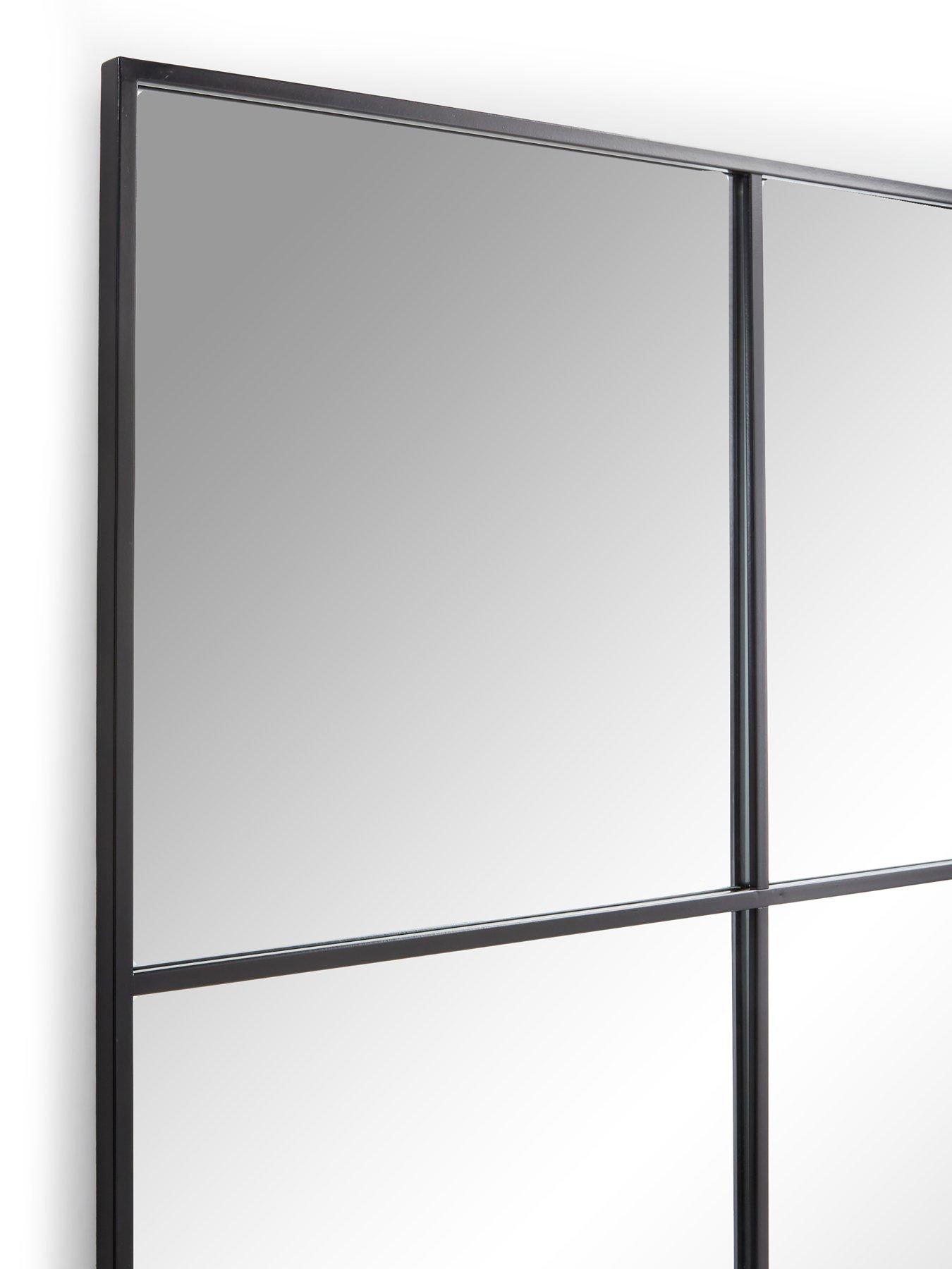 Image 6 of 6 of The Very Collection Large window pane mirror - Black 80x120cm