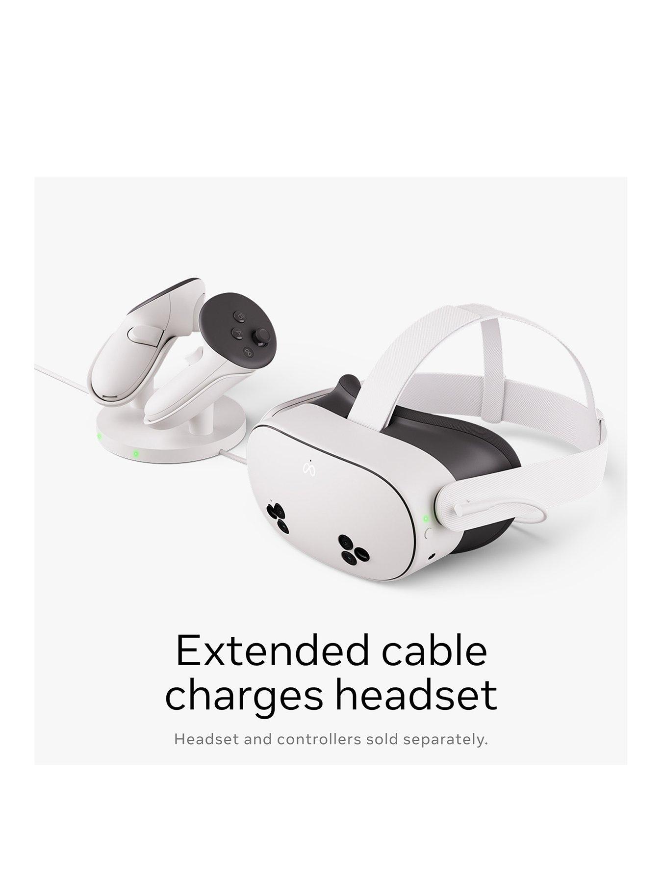 Image 3 of 8 of Meta Quest Compact Charging Dock - Works with Meta Quest 3/3S - Extended headset charging cable - Wireless charging for Touch Plus controllers