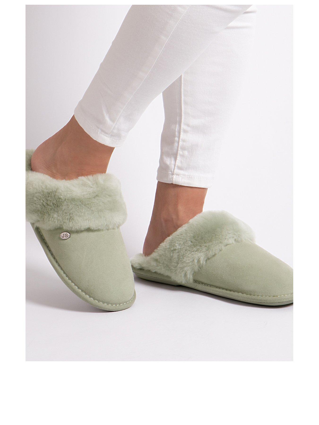 just-sheepskin-duchess-mule-slippers-greenstillFront