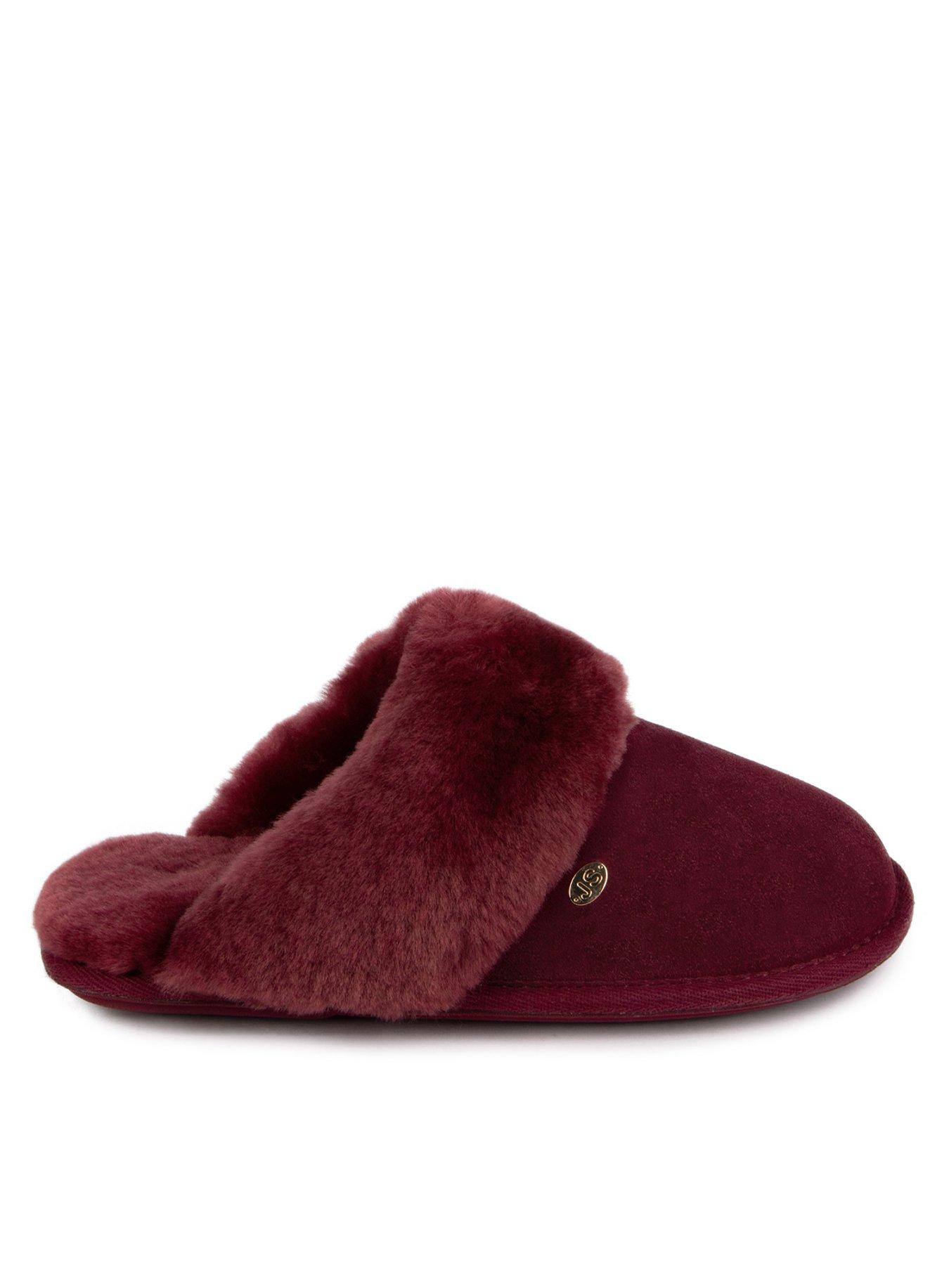 Image 1 of 6 of Just Sheepskin Duchess Mule Slippers - Red