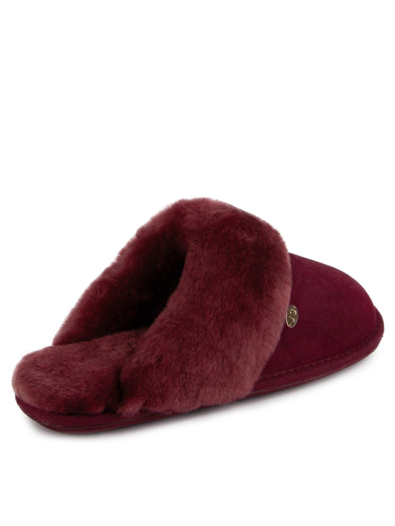 Image 3 of 6 of Just Sheepskin Duchess Mule Slippers - Red