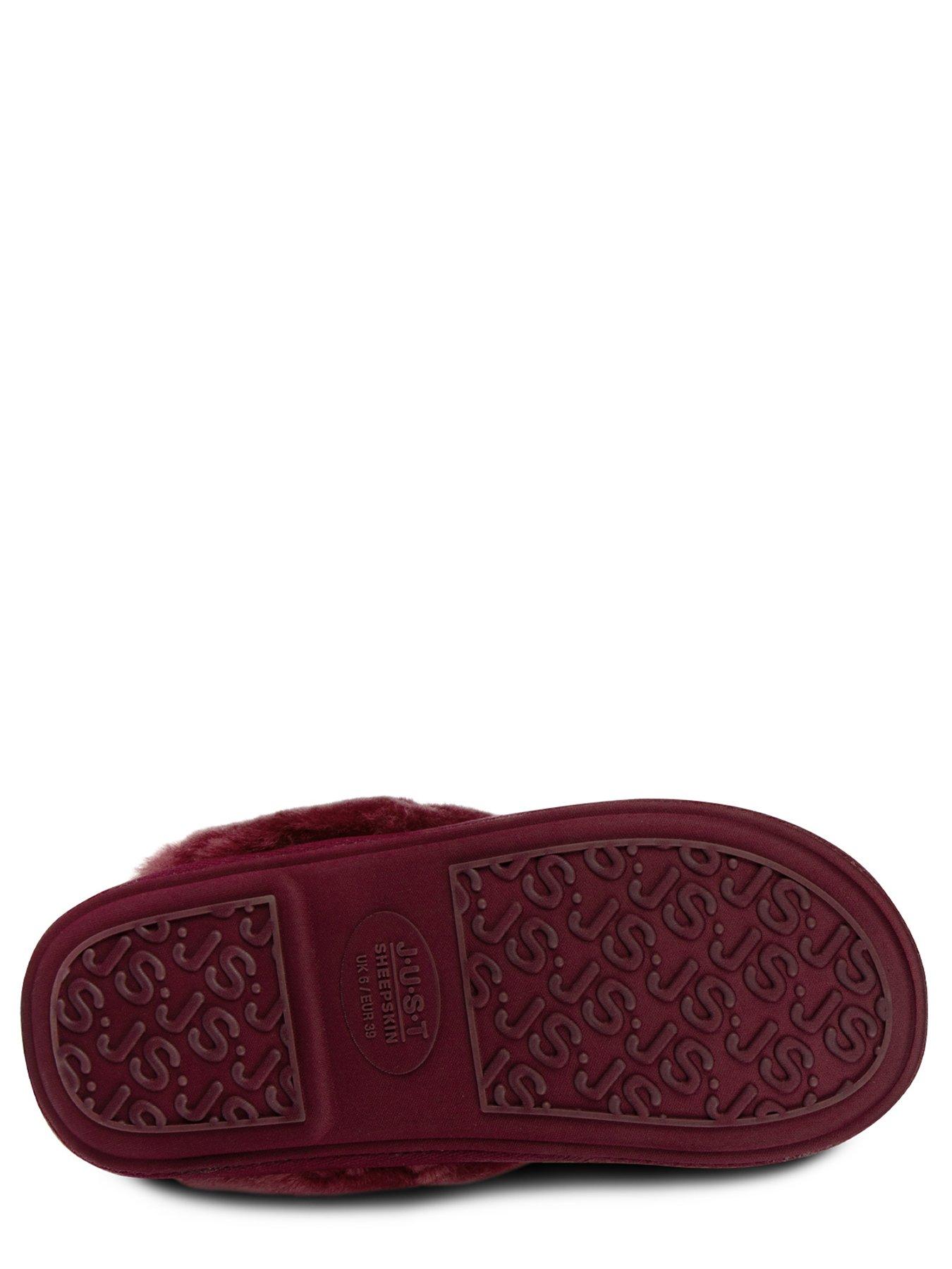 Image 4 of 6 of Just Sheepskin Duchess Mule Slippers - Red