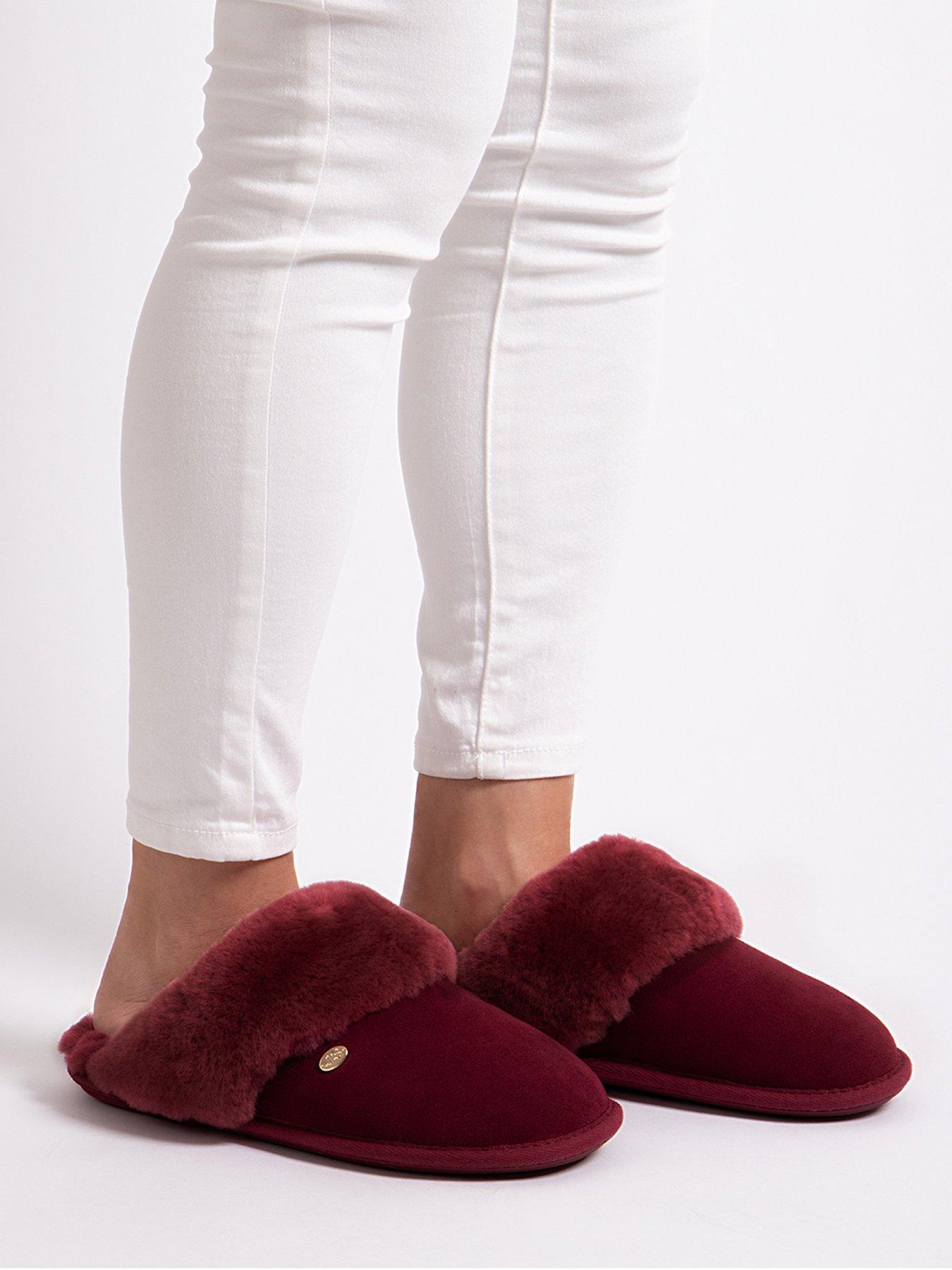 Image 6 of 6 of Just Sheepskin Duchess Mule Slippers - Red