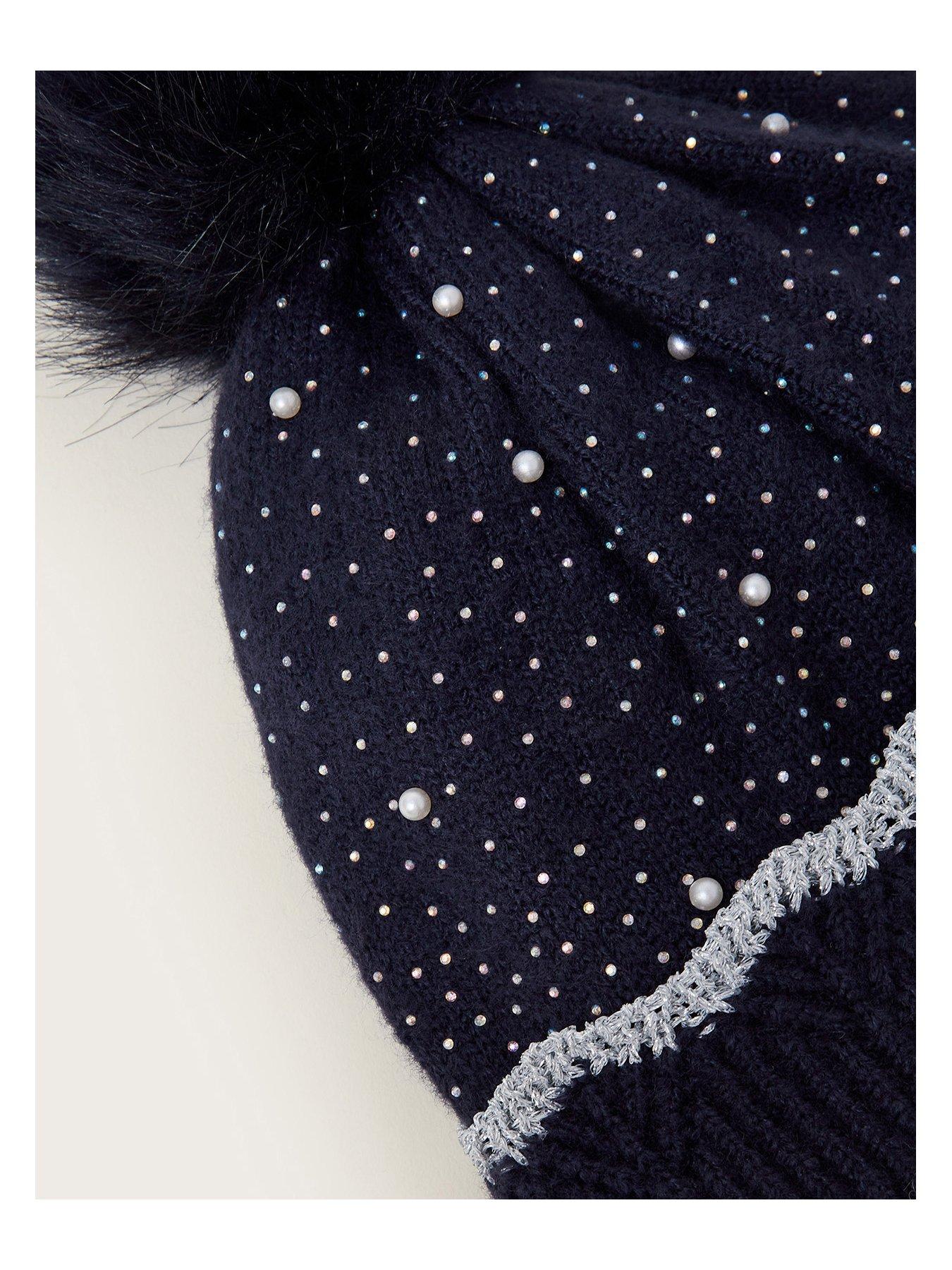 Image 2 of 2 of Monsoon Girls Scallop Rosie Hat - Navy