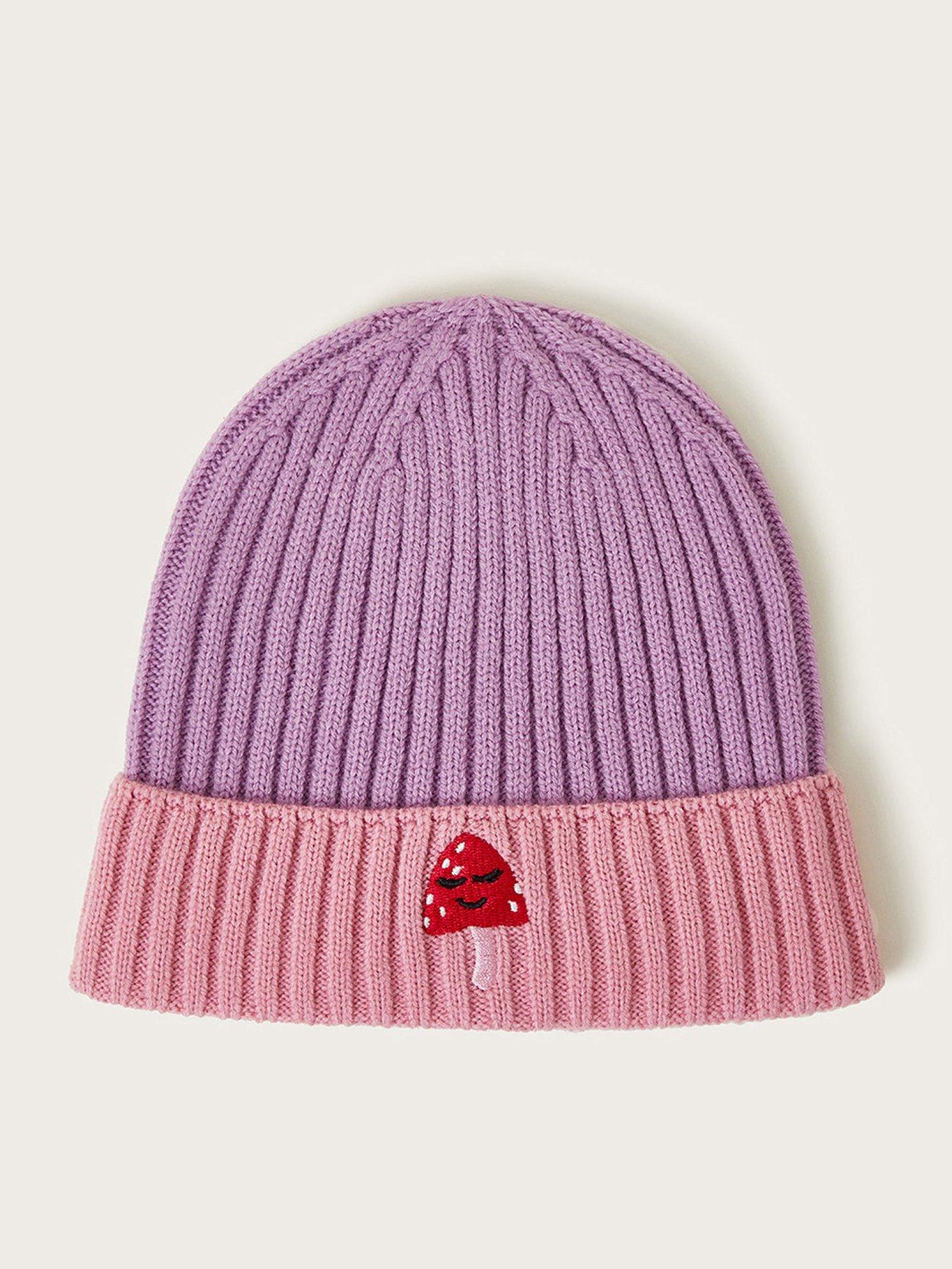 monsoon-girls-mushroom-colour-block-rib-beanie-pink