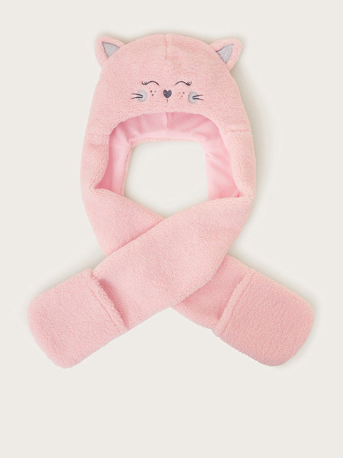 monsoon-girls-fleece-cat-hat-scarf-pink