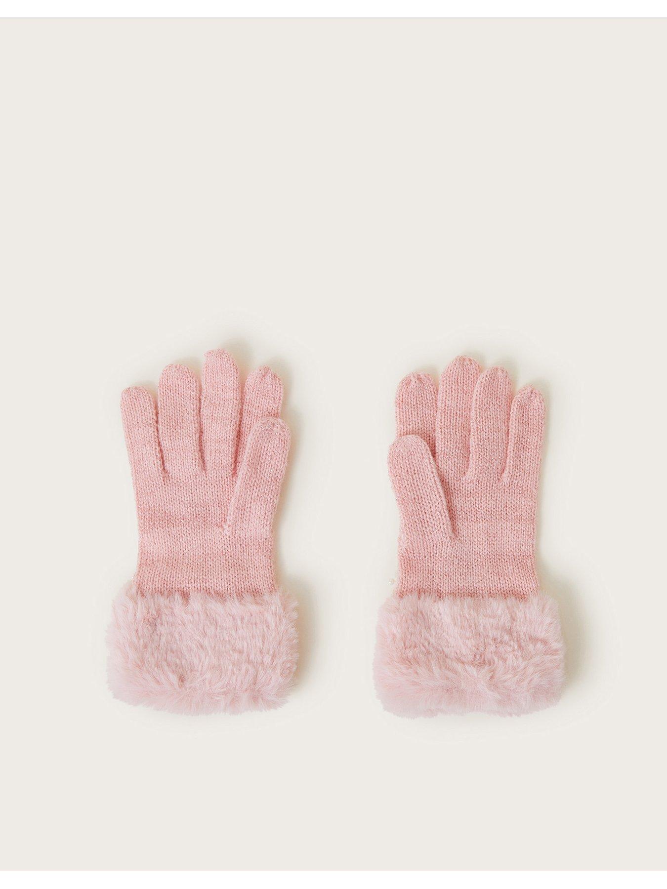 Image 2 of 3 of Monsoon Girls Glam Ring Gloves - Pink