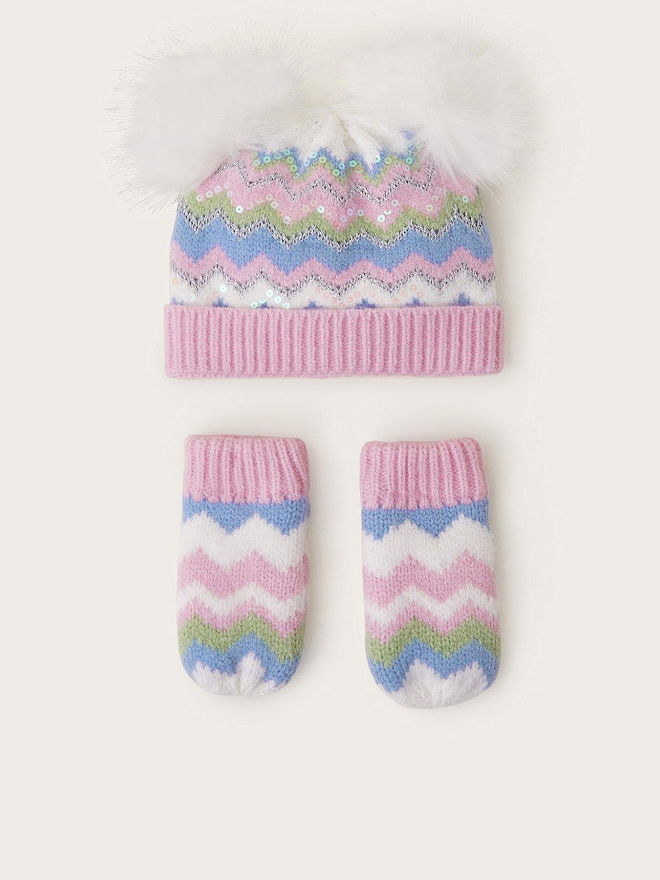 monsoon-baby-girls-sara-zig-zag-beanie-and-mittens-multi