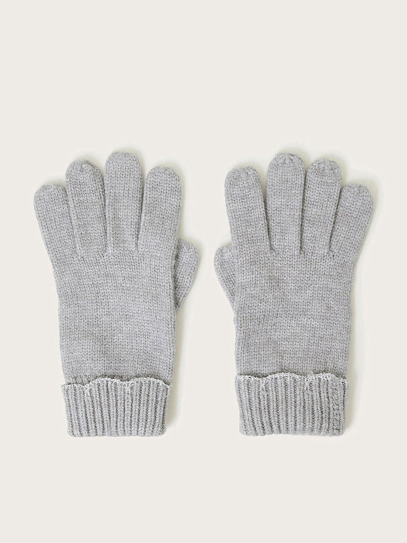 Image 1 of 3 of Monsoon Girls Rosa Scallop Glove - Grey