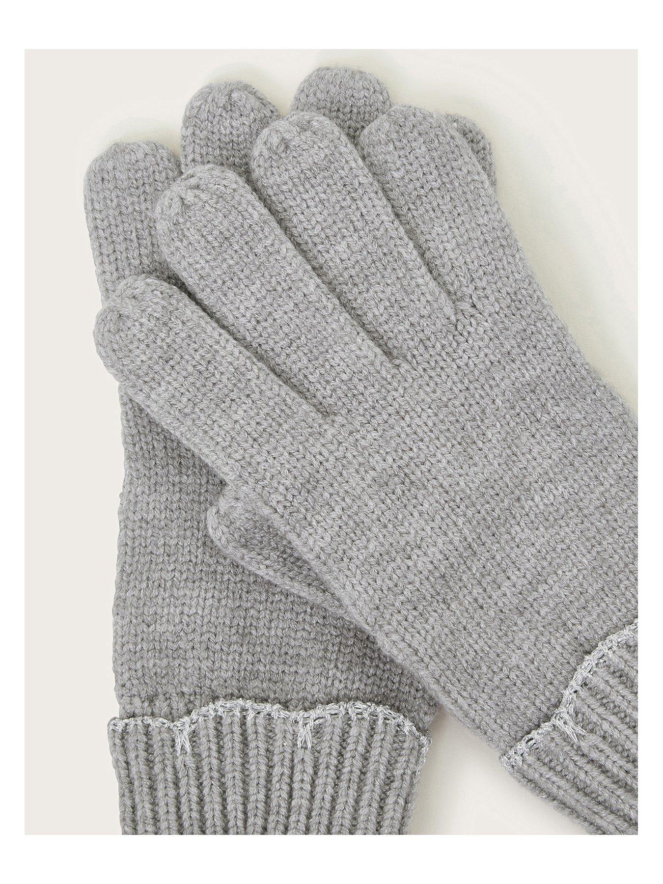 Image 3 of 3 of Monsoon Girls Rosa Scallop Glove - Grey