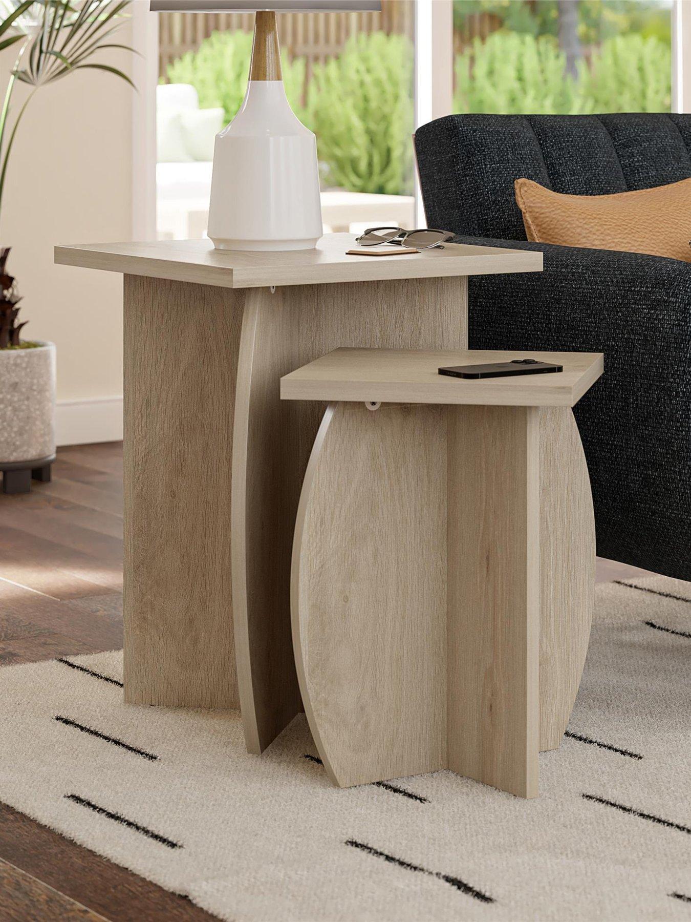 undefined Volver Set of 2 Side Tables - Light Oak