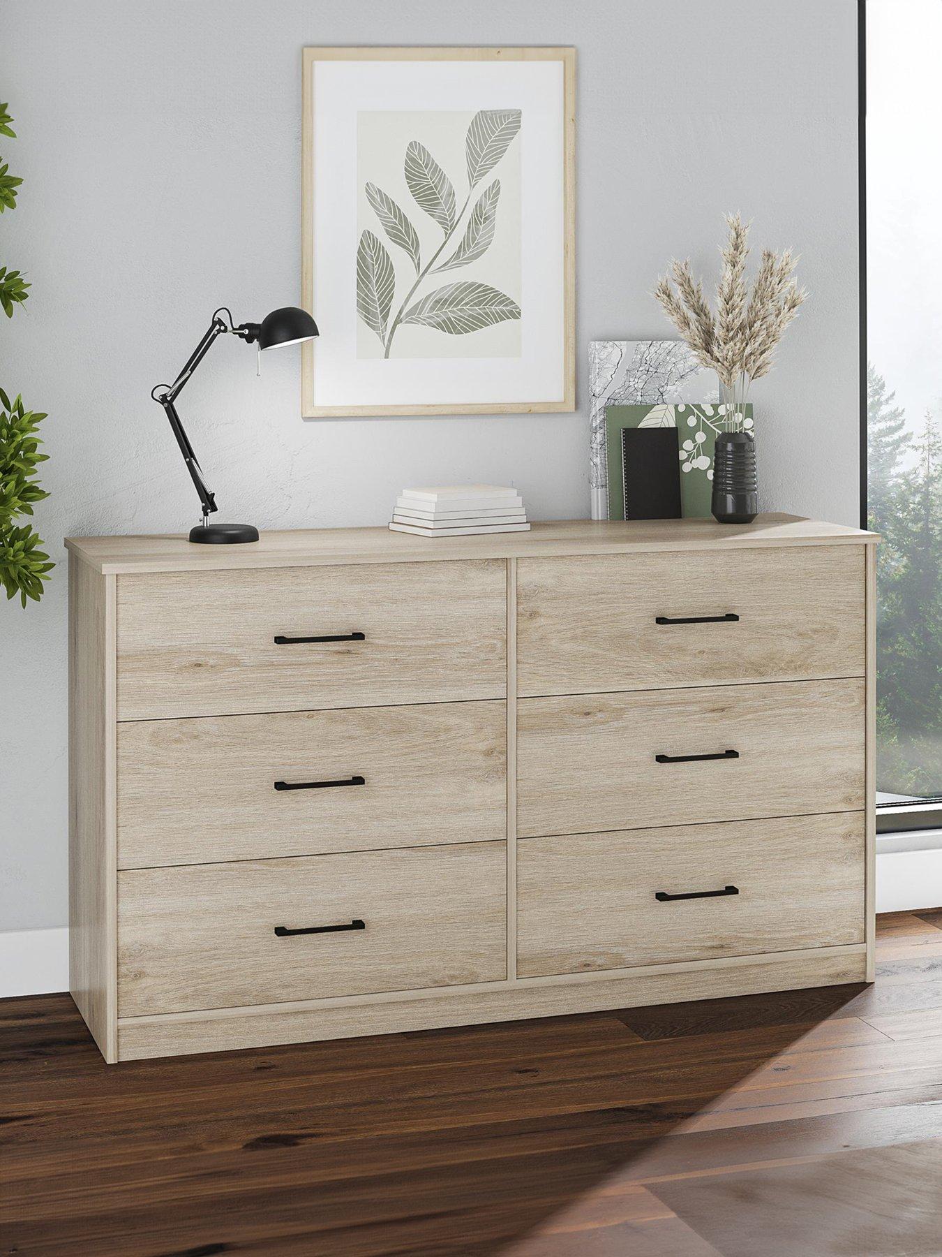 Image of Dorel Home Pearce 3 + 3 Drawer Chest - Oak