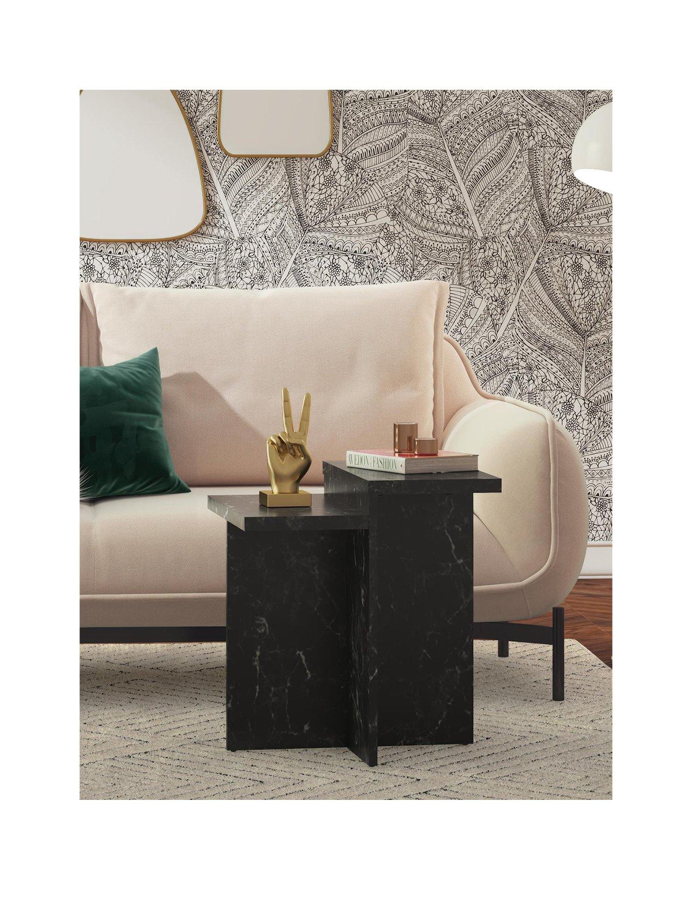 cosmoliving-by-cosmopolitan-brielle-faux-marble-side-table-blackstillFront