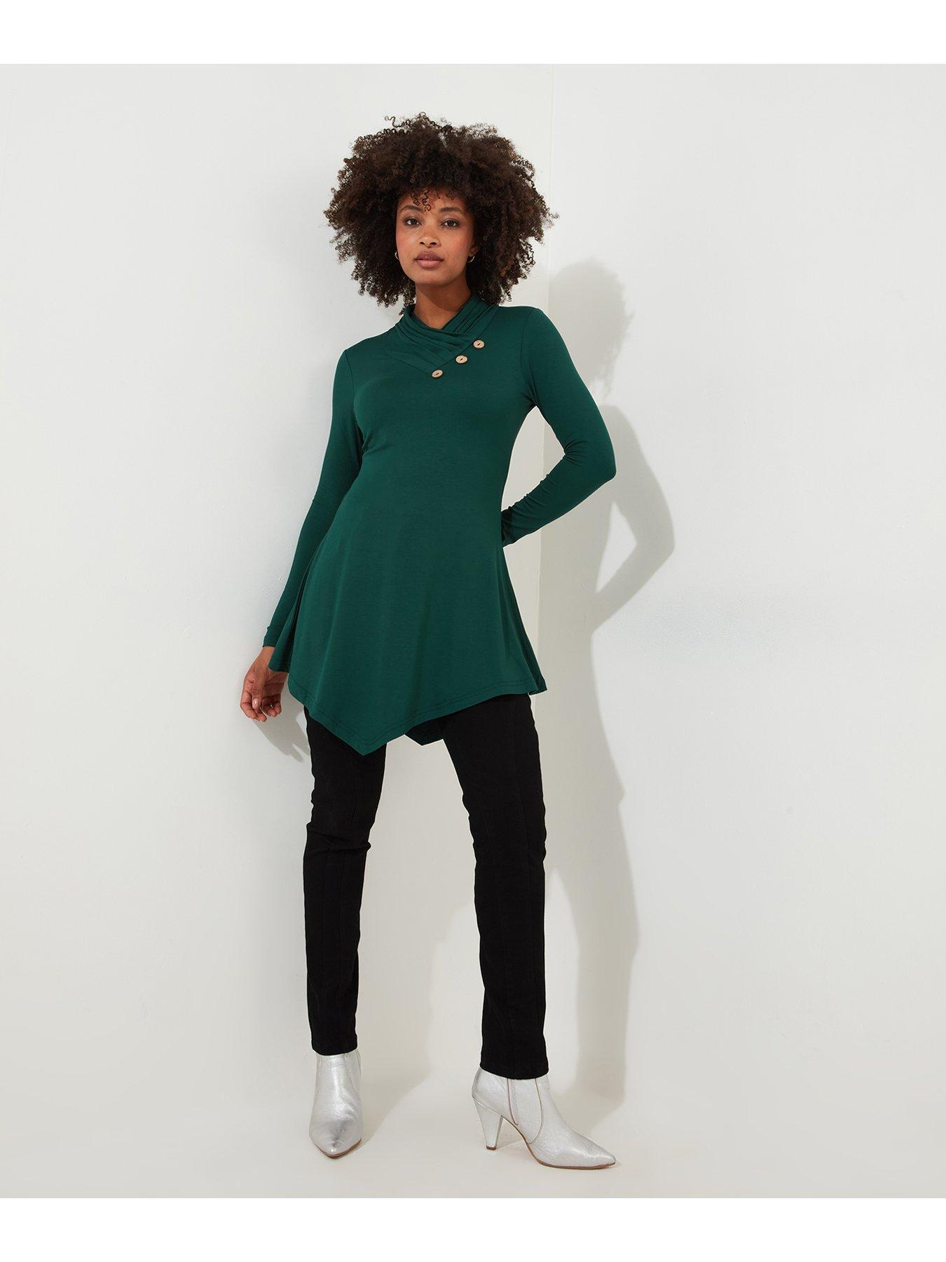 joe-browns-button-jersey-tunic-dark-greenstillFront