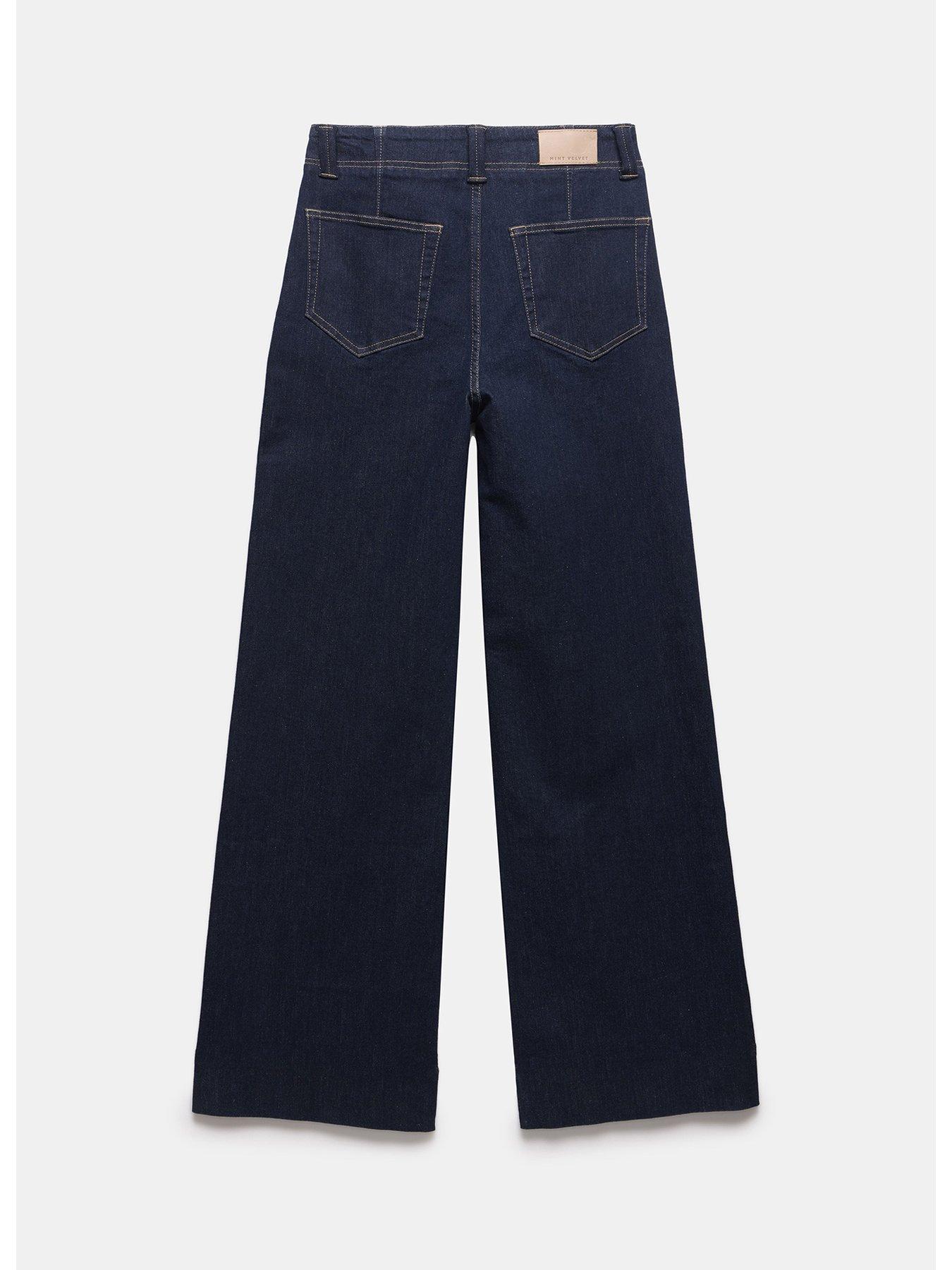 Mint Velvet Dark Indigo Tailored Wide Jean Navy Very Ireland