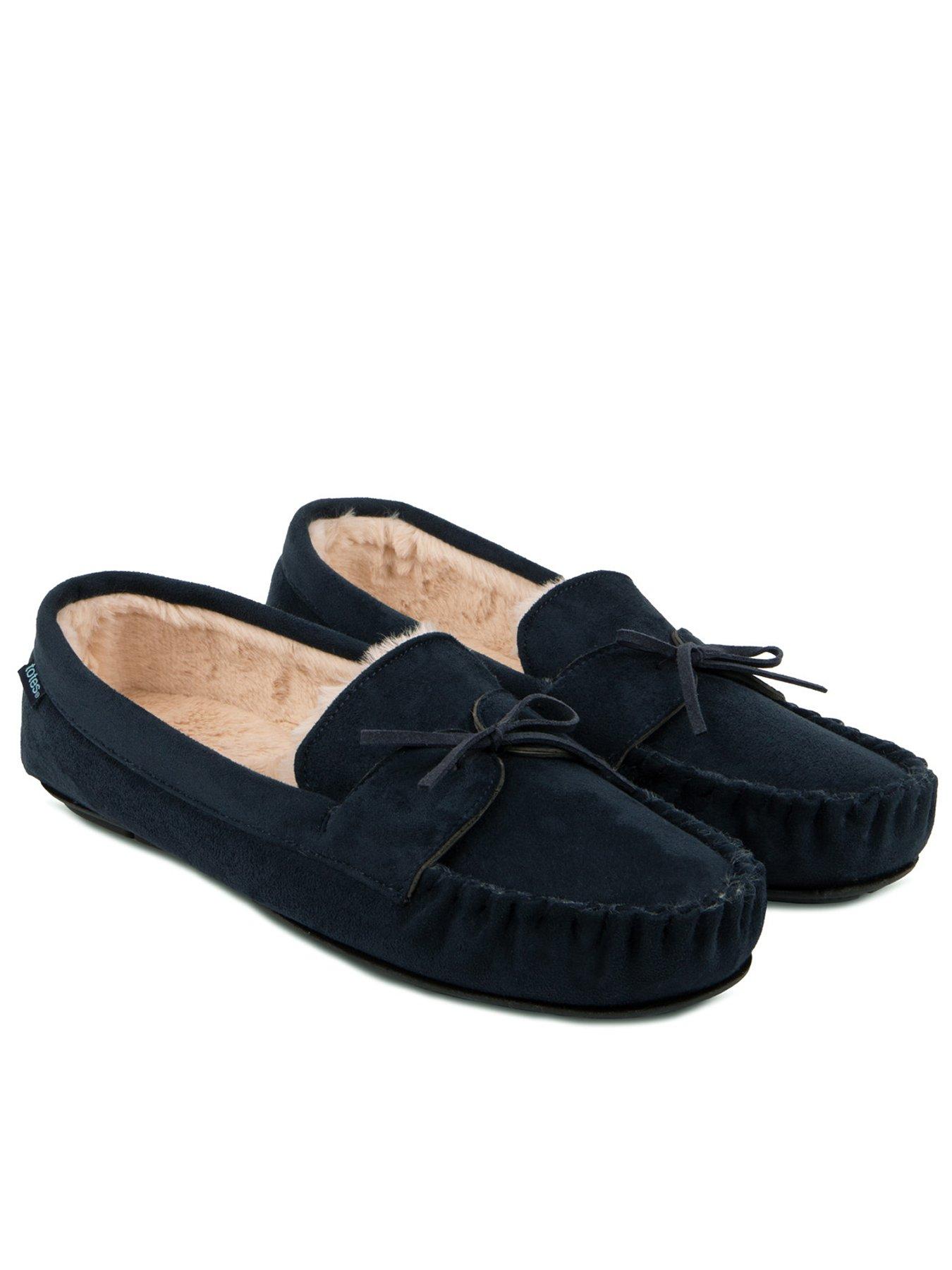 totes-suedette-faux-fur-lined-moccasin-slippers-navy