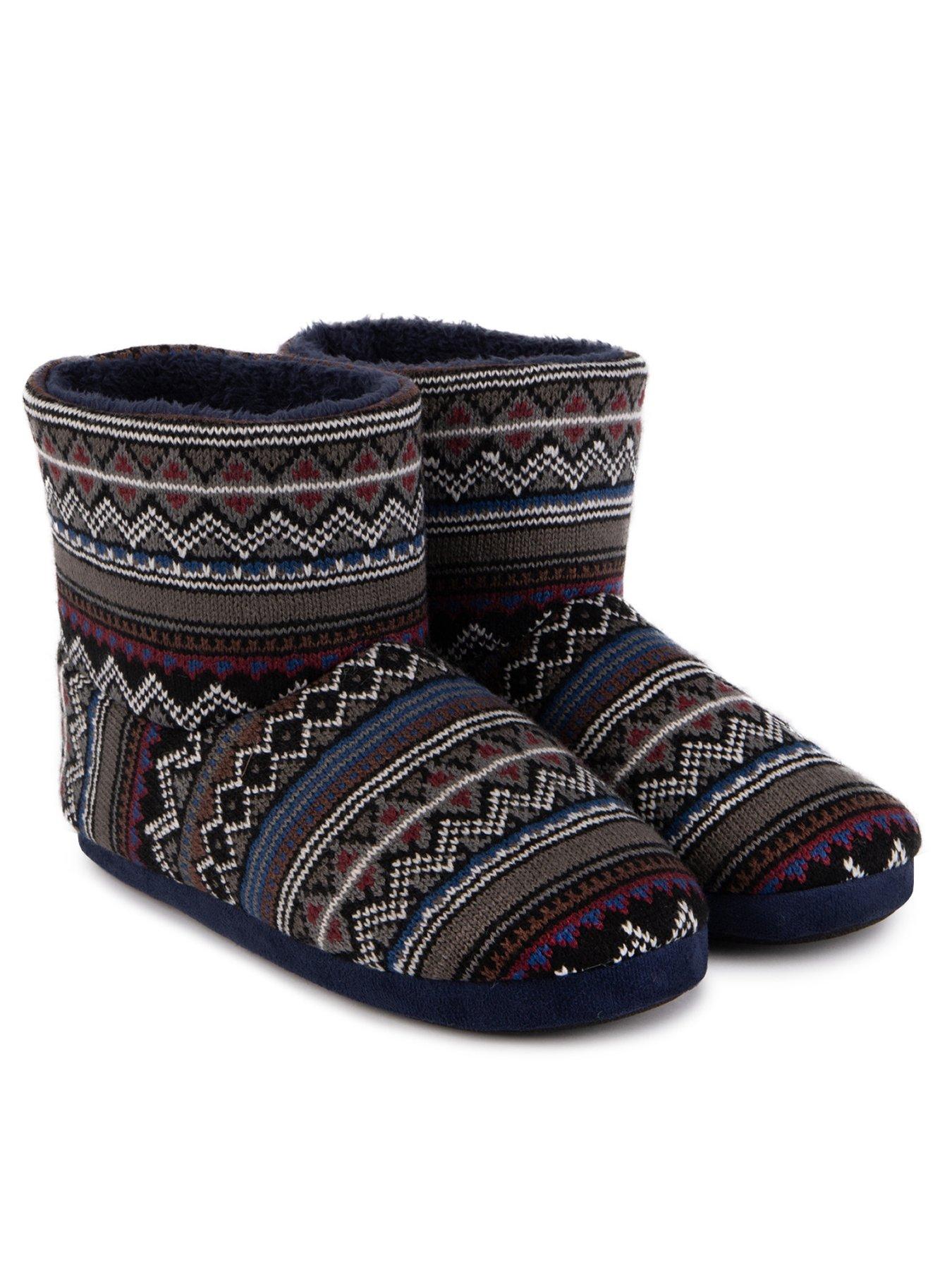 totes-totes-fairisle-knitted-boot-slippers