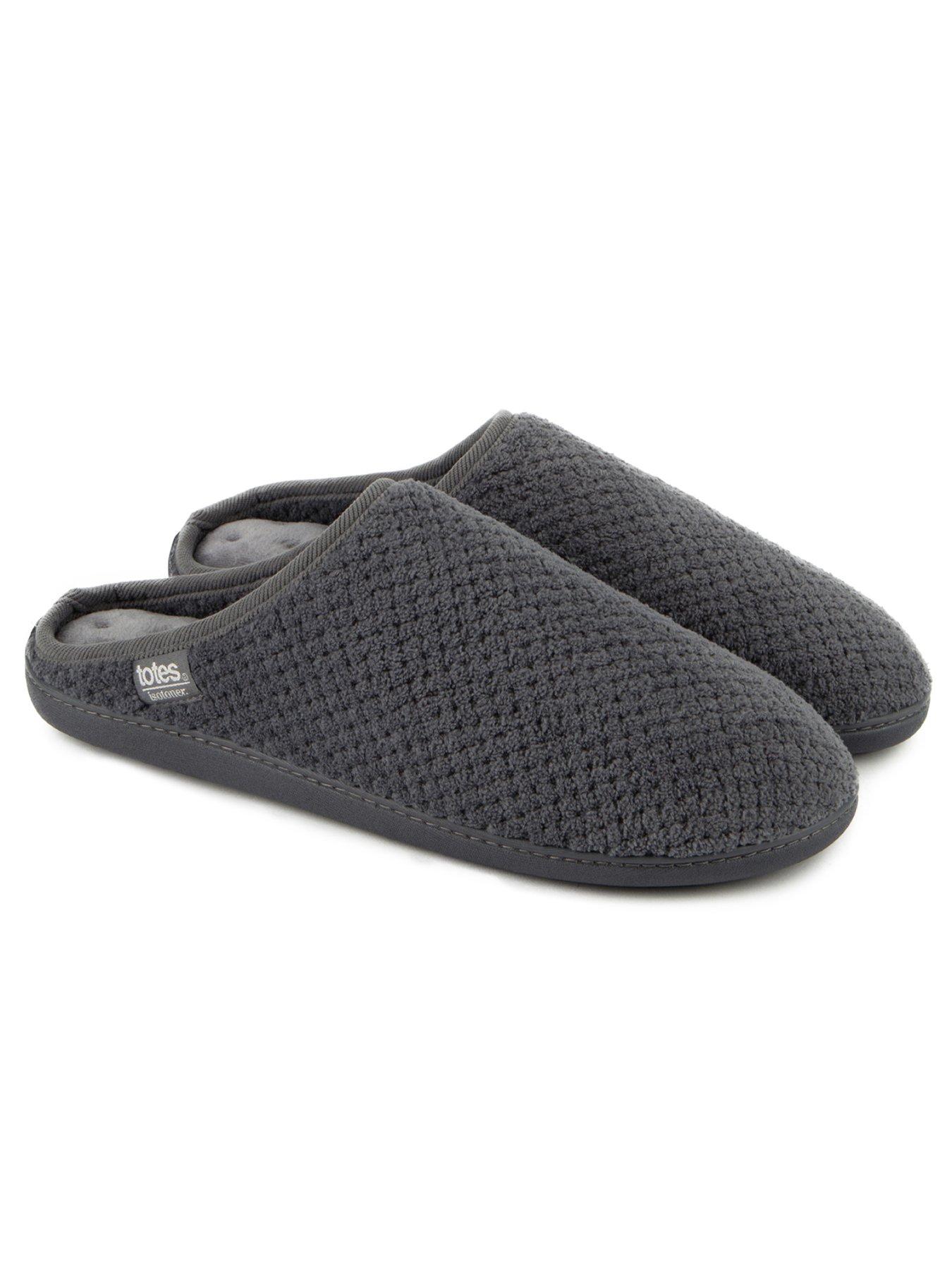 totes-isotoner-swept-back-popcorn-mule-slipper-grey