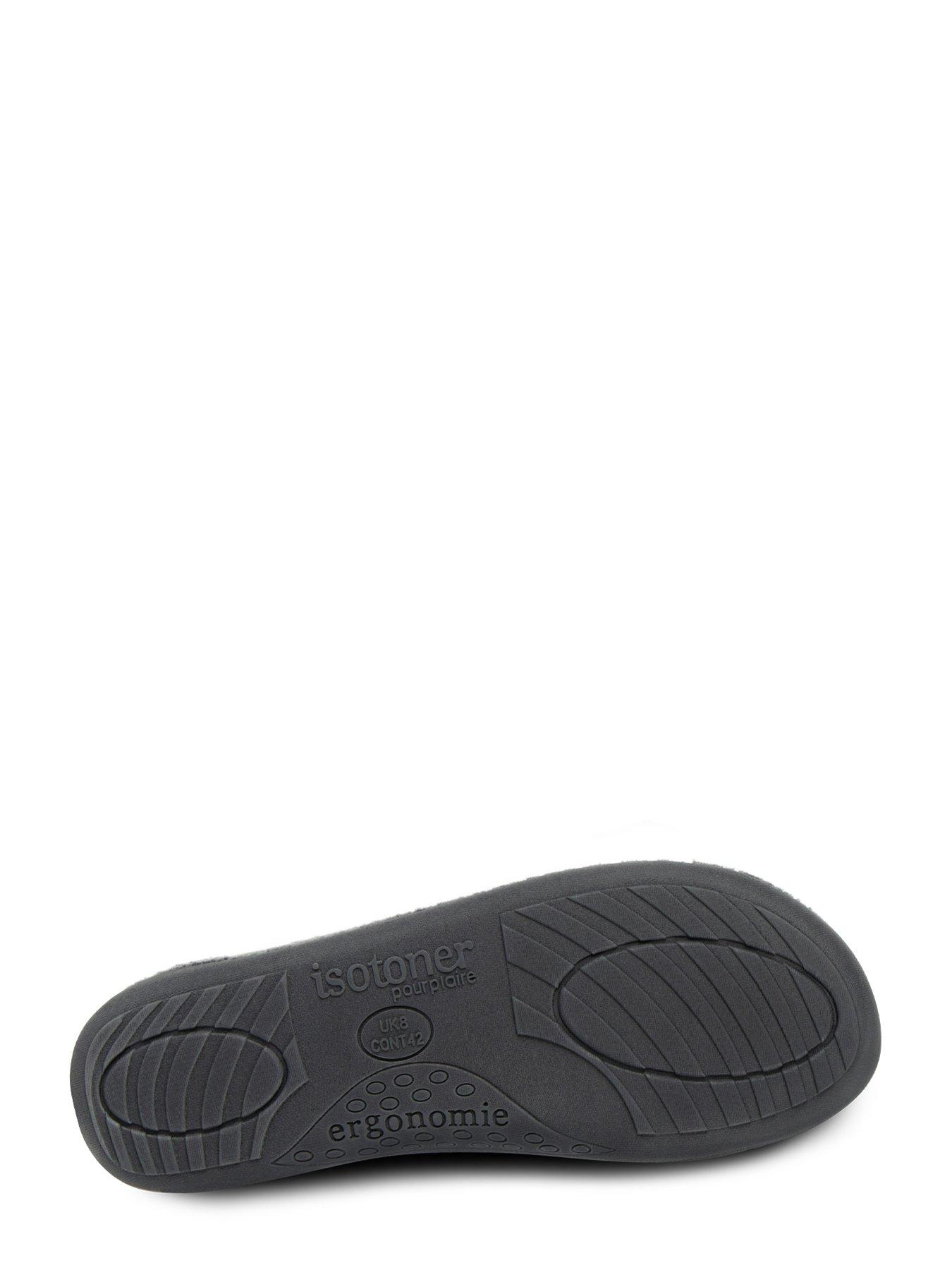 Image 4 of 5 of TOTES Isotoner Swept Back Popcorn Mule Slipper - Grey