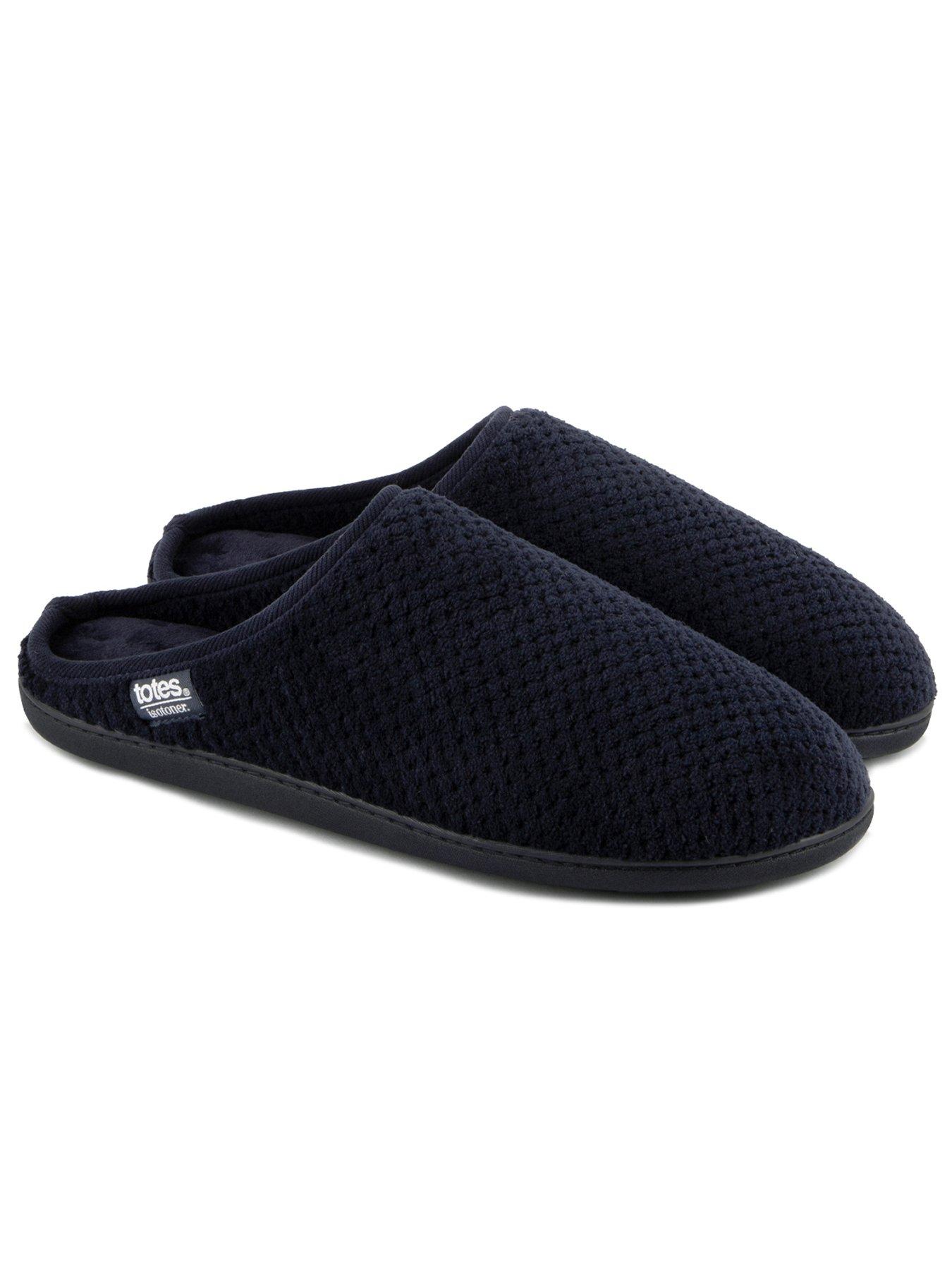 totes-isotoner-swept-back-popcorn-mule-slipper-navy