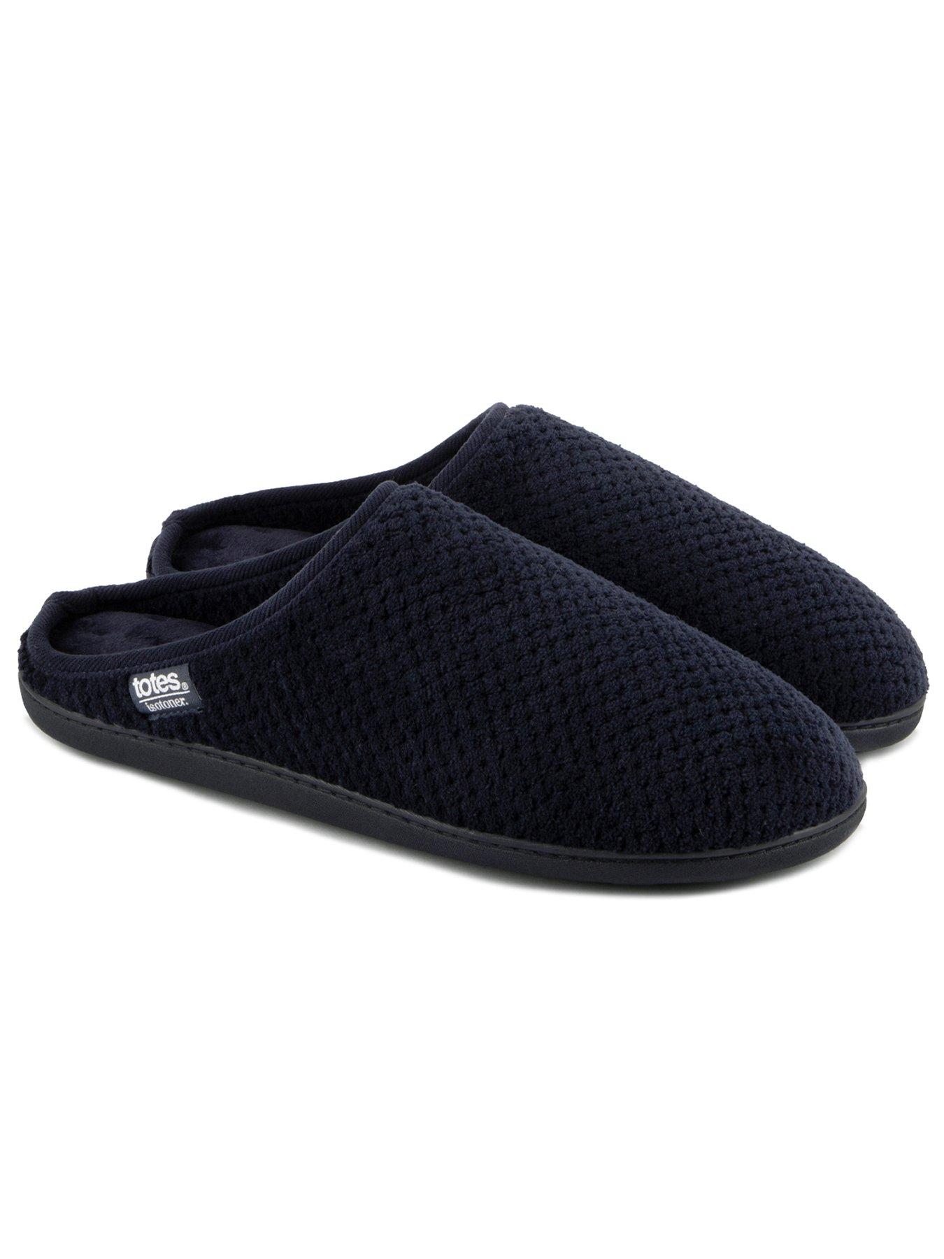 TOTES Isotoner Swept Back Popcorn Mule Slipper - Navy