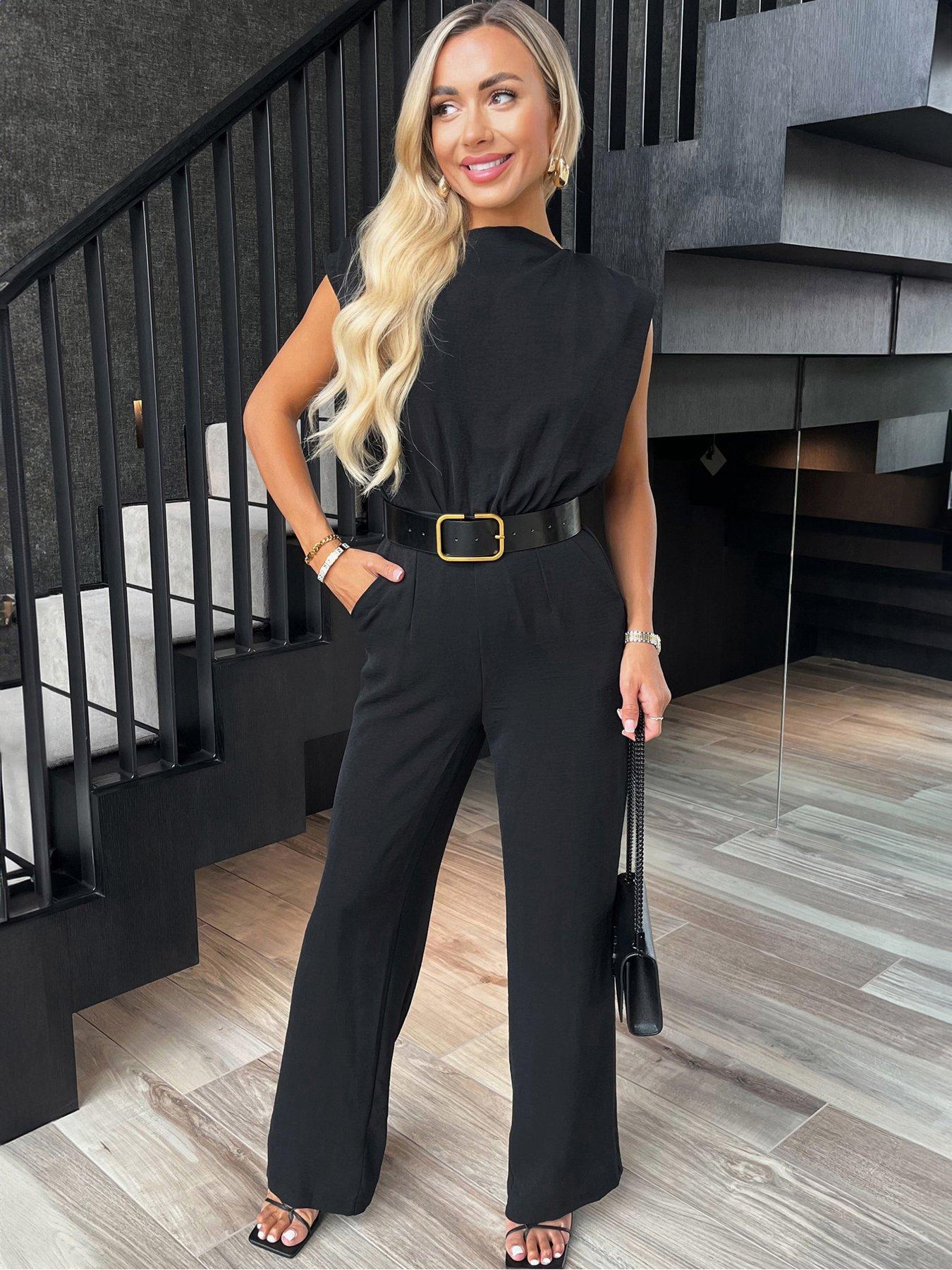 ax-paris-boat-neck-belted-wide-leg-jumpsuit-black