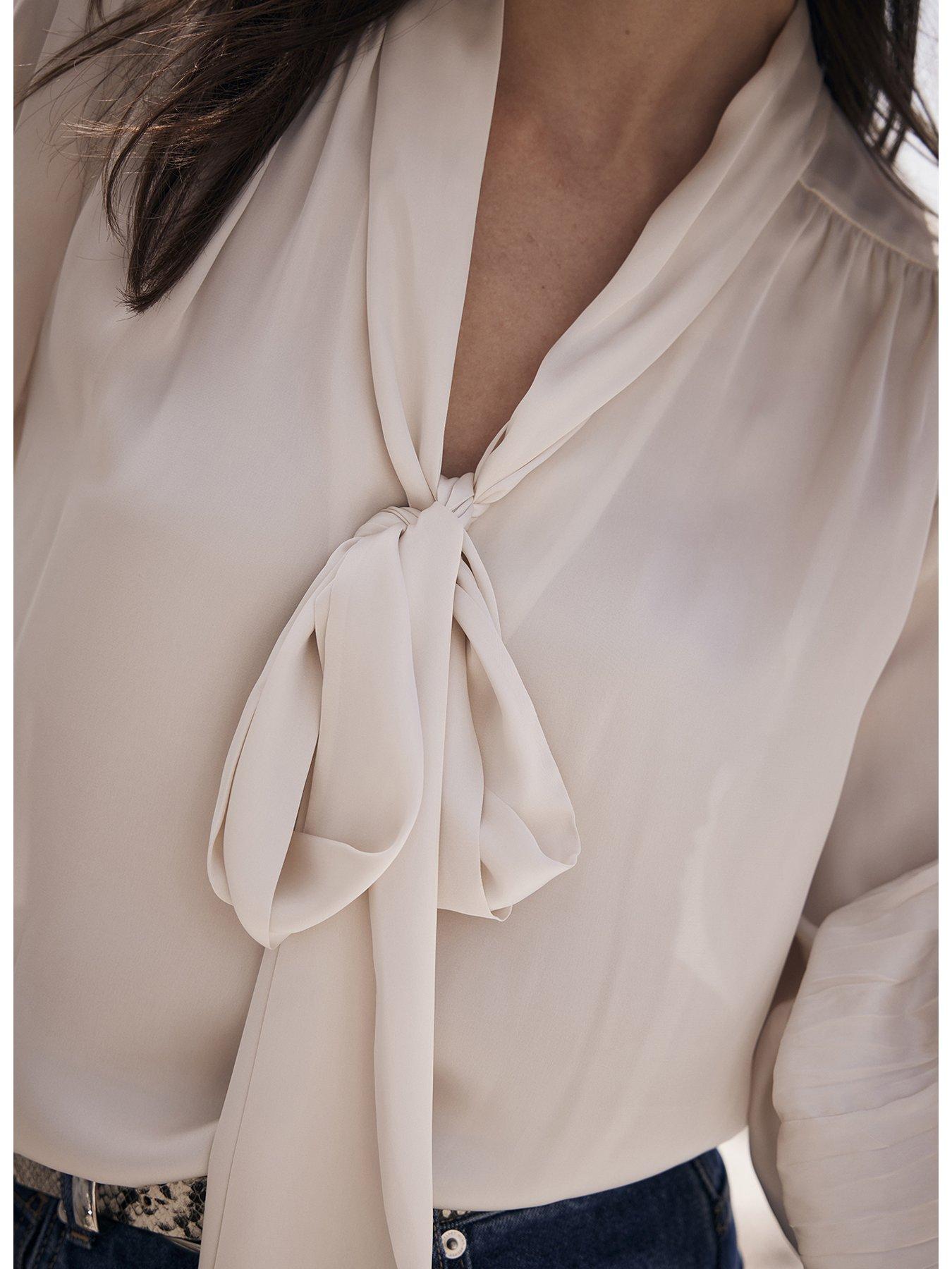 mint-velvet-cream-satin-tie-neck-blousedetail