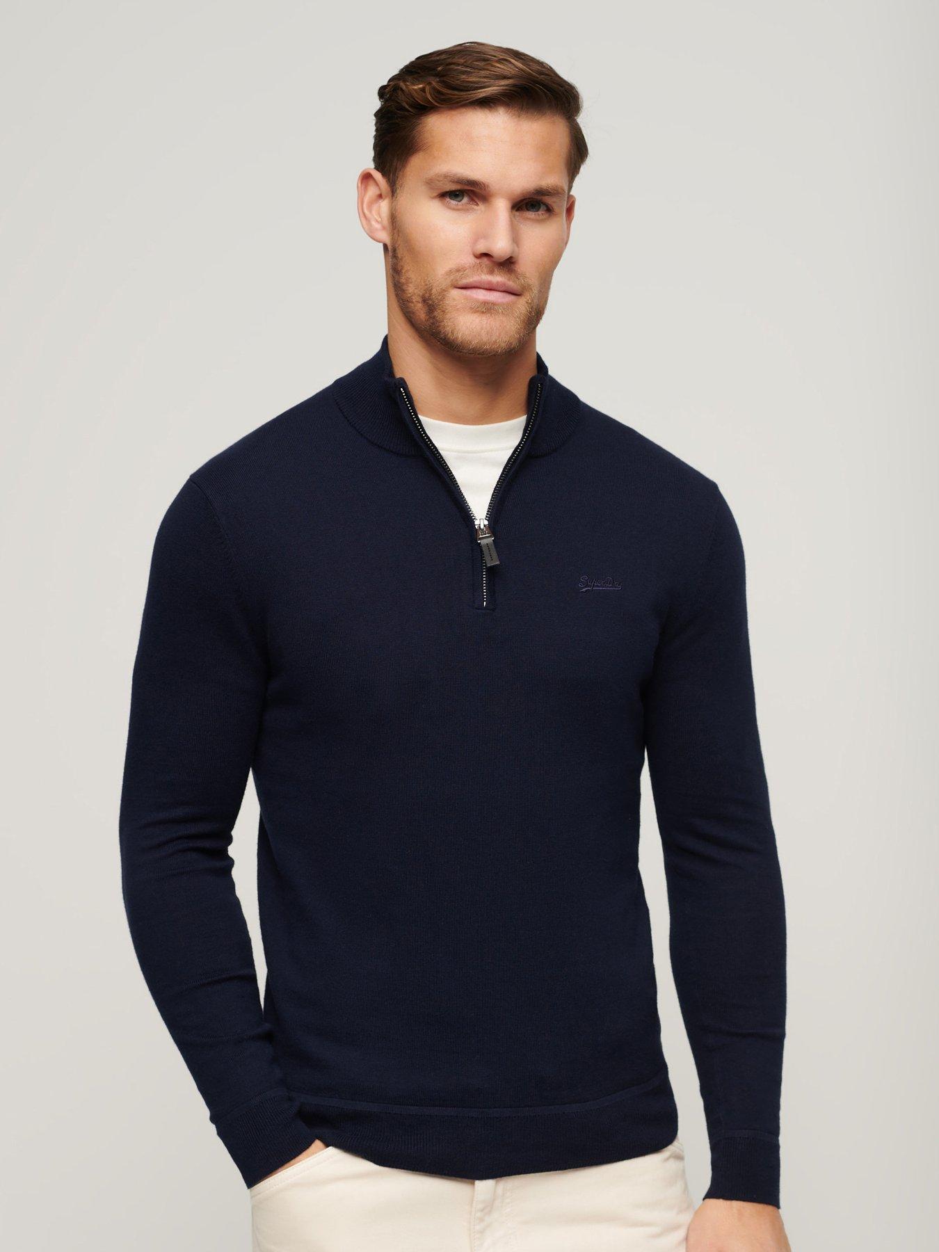 superdry-superdry-henley-cotton-14-zip-knitted-jumper-navy