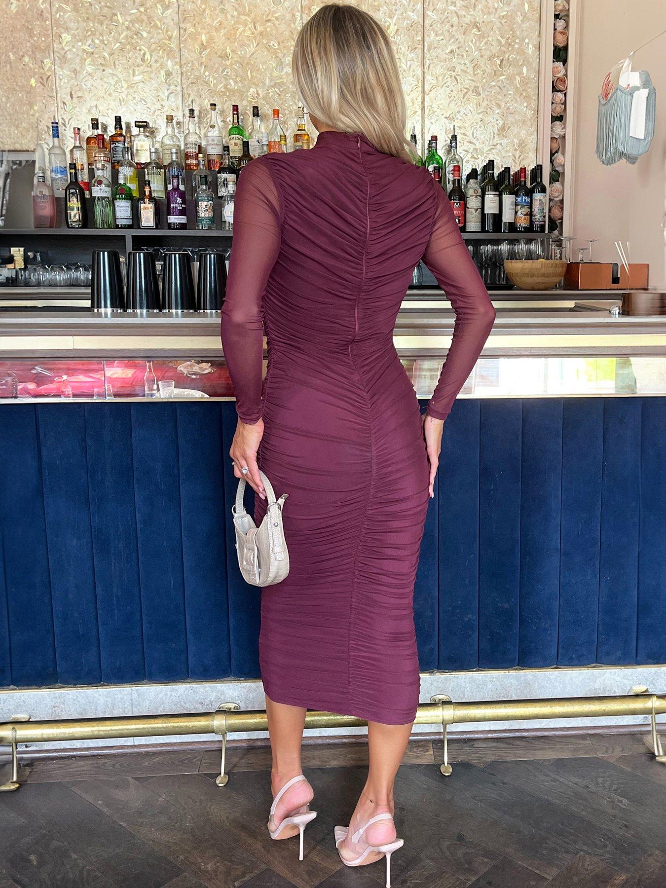 ax-paris-plum-high-neck-long-sleeve-ruched-bodycon-mesh-midi-dress-purpleback