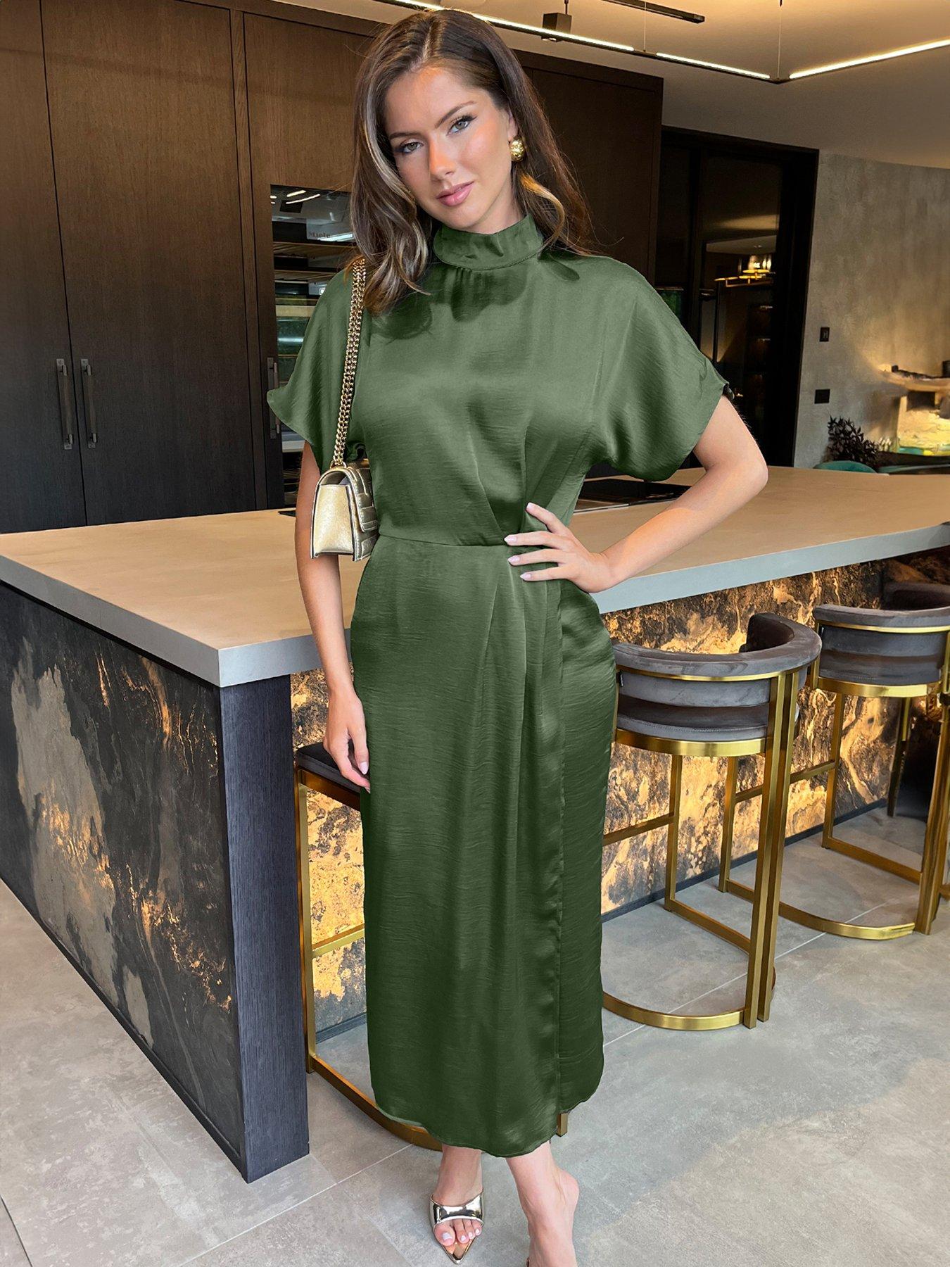 ax-paris-olive-satin-high-neck-wrap-skirt-midi-dress-greenback