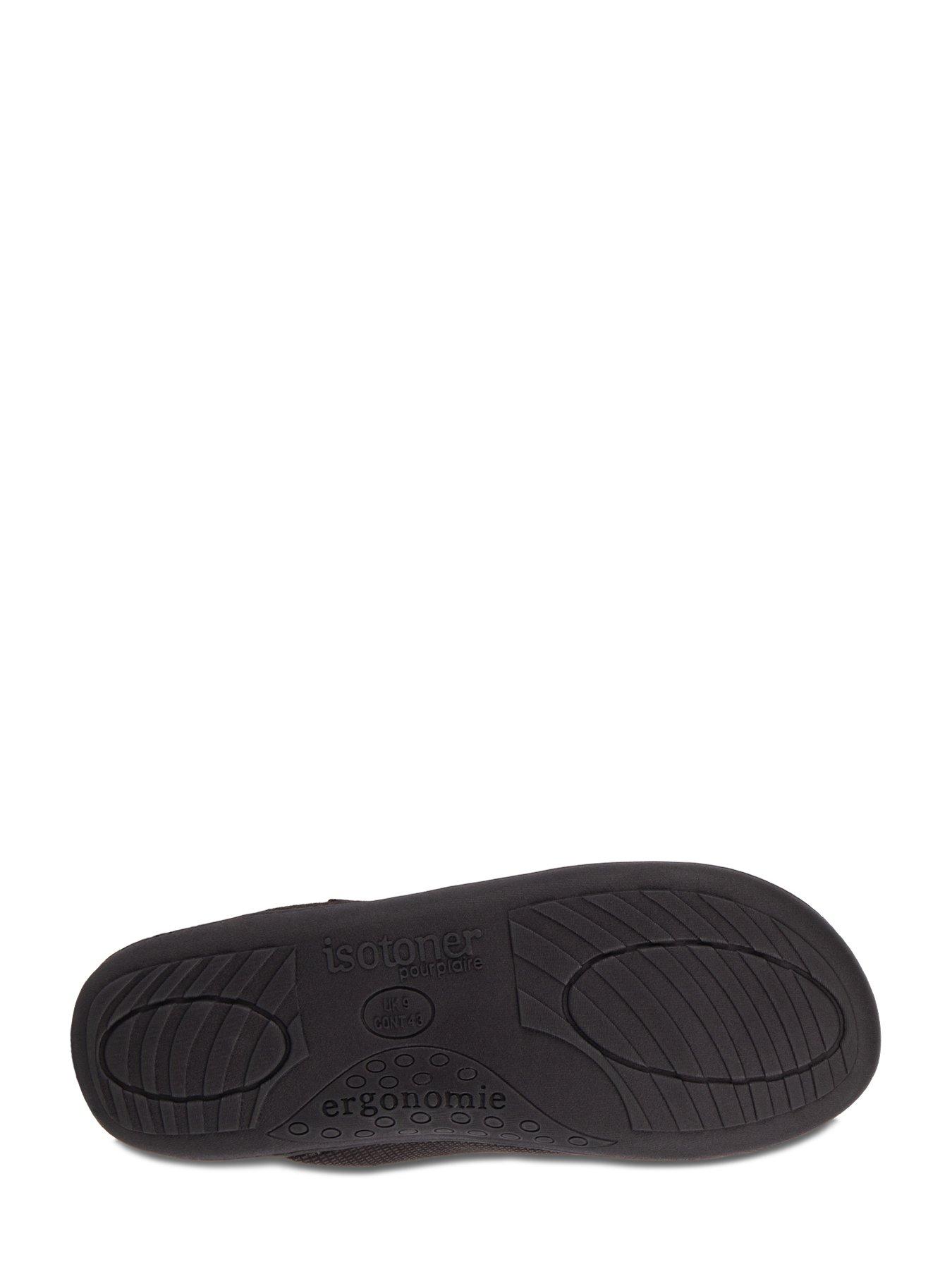 totes-isotoner-square-patterned-mule-slipper-blackdetail