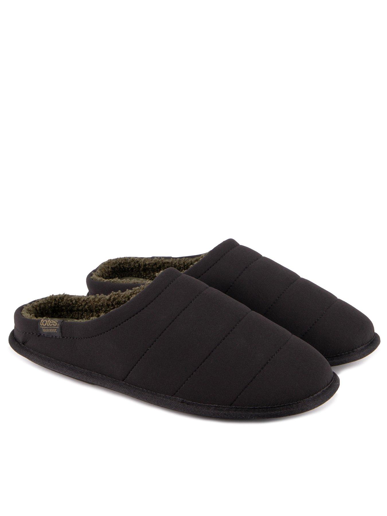 TOTES Isotoner Sport Quilted Mule Slipper - Black