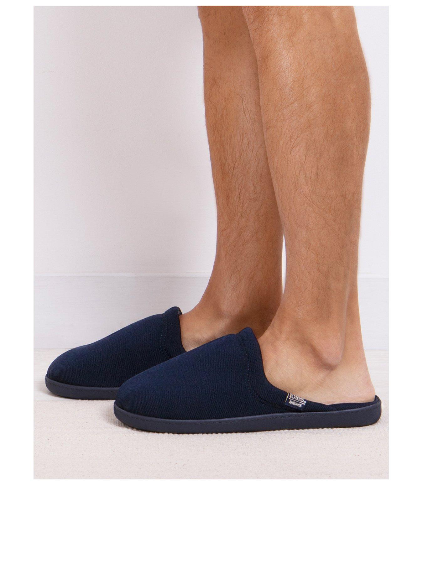 Image 2 of 5 of TOTES Isotoner Textured Mule Stripe Lining Slipper - Navy