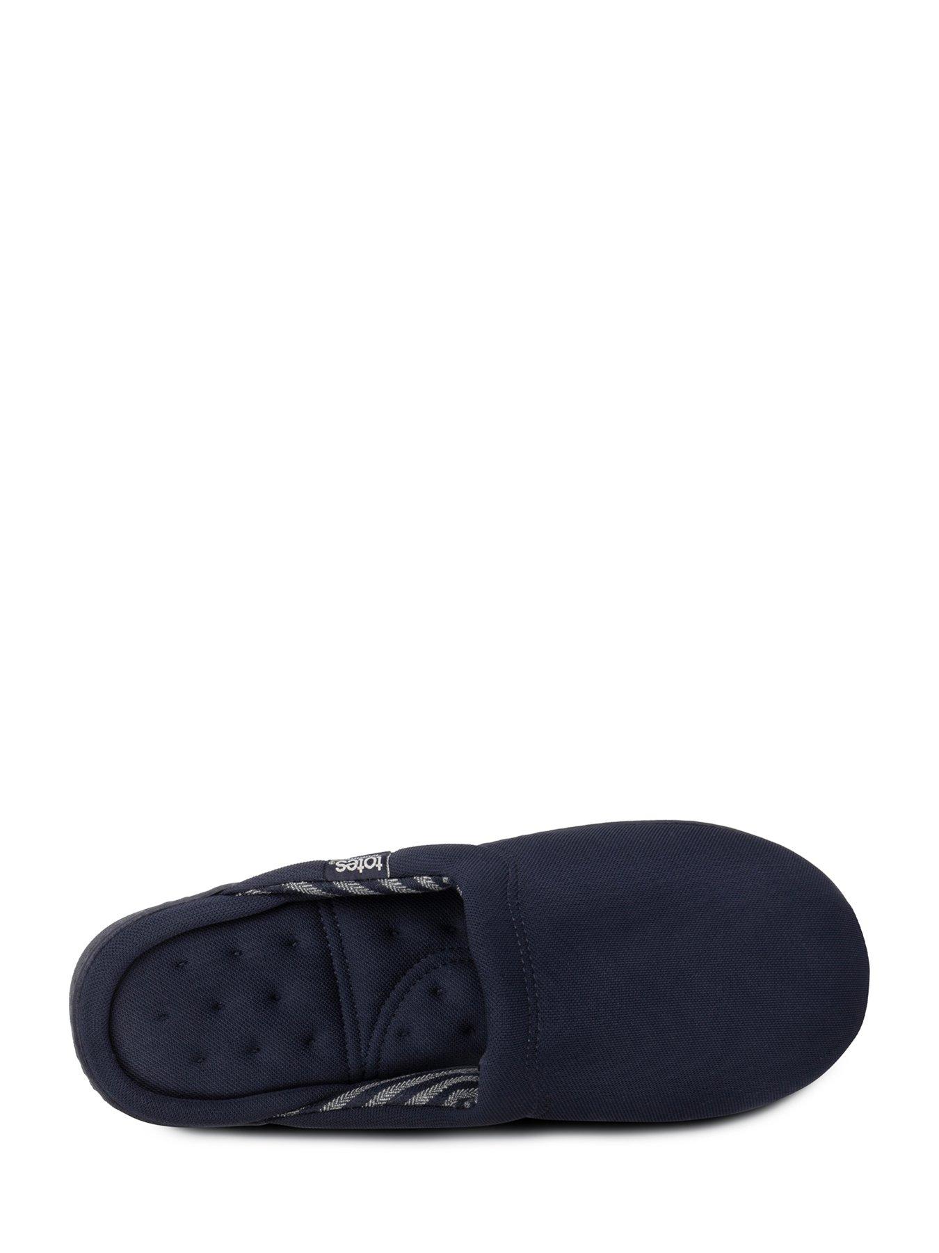 totes-isotoner-textured-mule-stripe-lining-slipper-navyoutfit