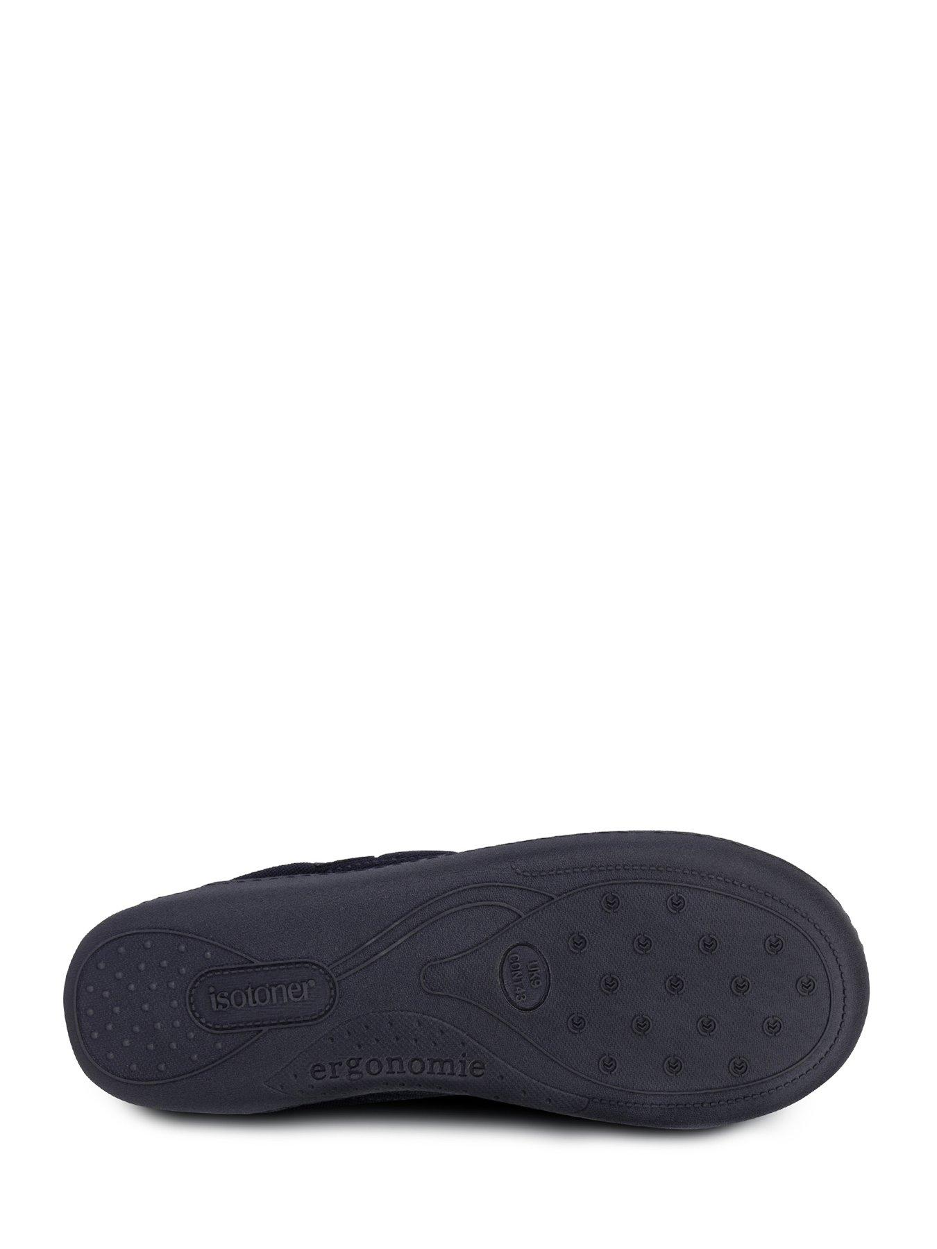 Image 4 of 5 of TOTES Isotoner Textured Mule Stripe Lining Slipper - Navy