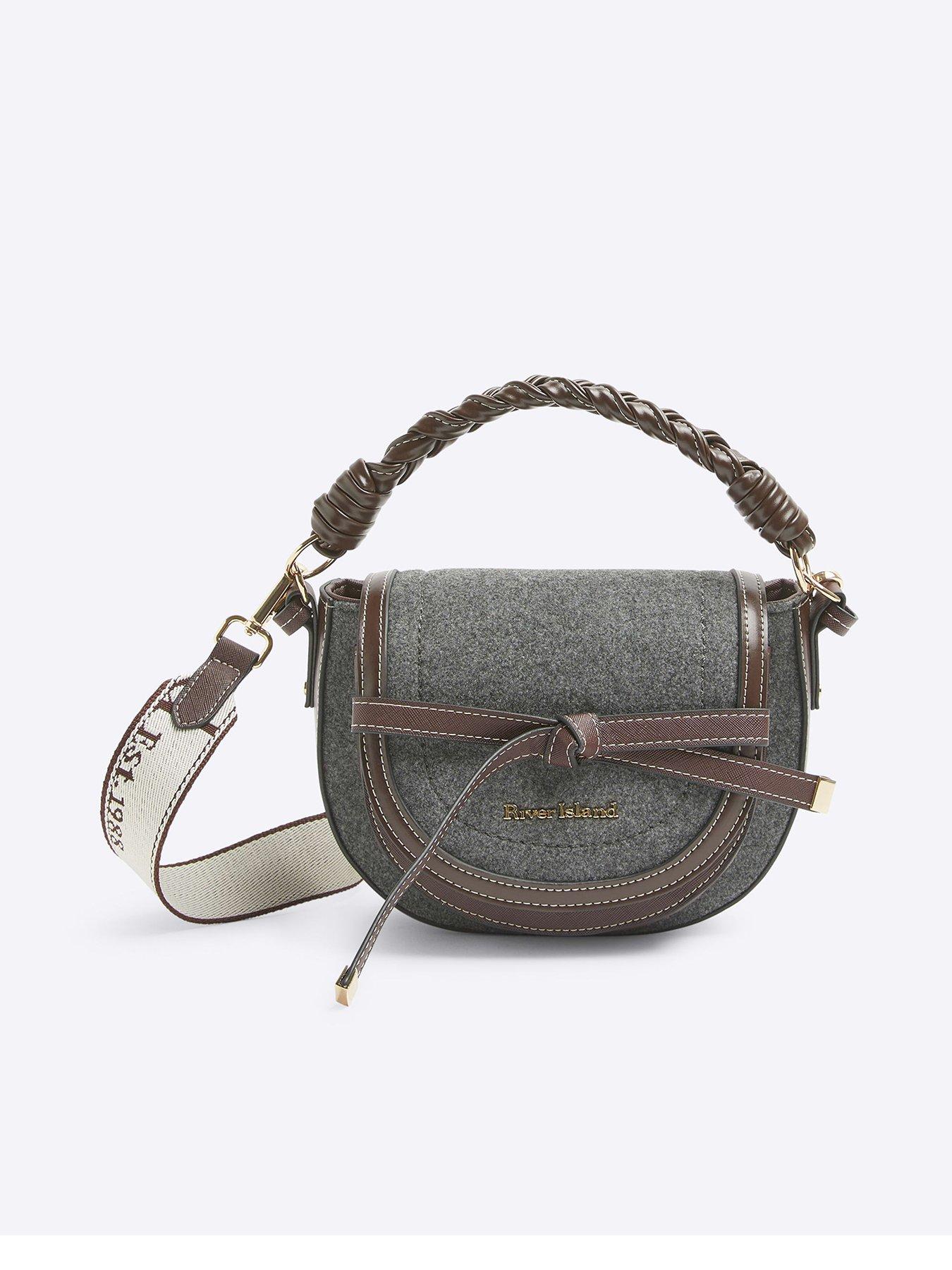 river-island-wool-effect-saddle-bag-dark-grey