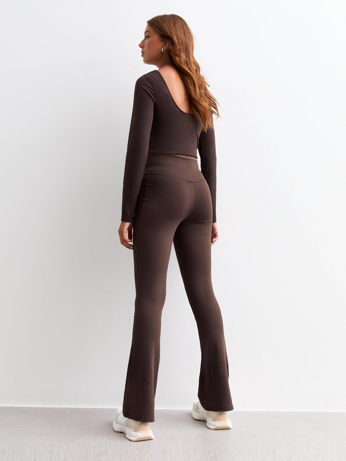 new-look-915-girls-dark-brown-wrap-flared-athleisure-trousersback