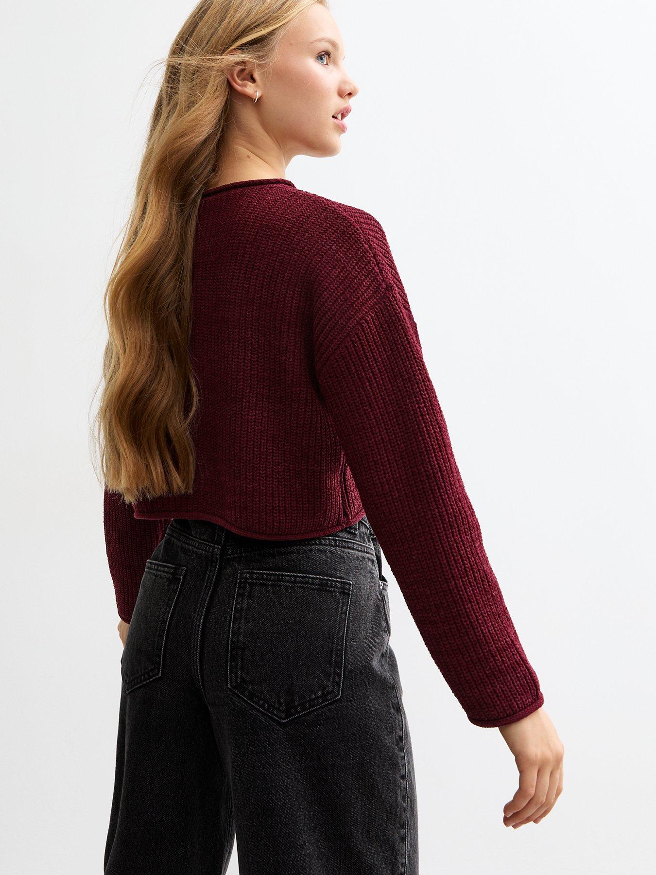 new-look-915-girls-burgundy-chunky-knit-jumperback