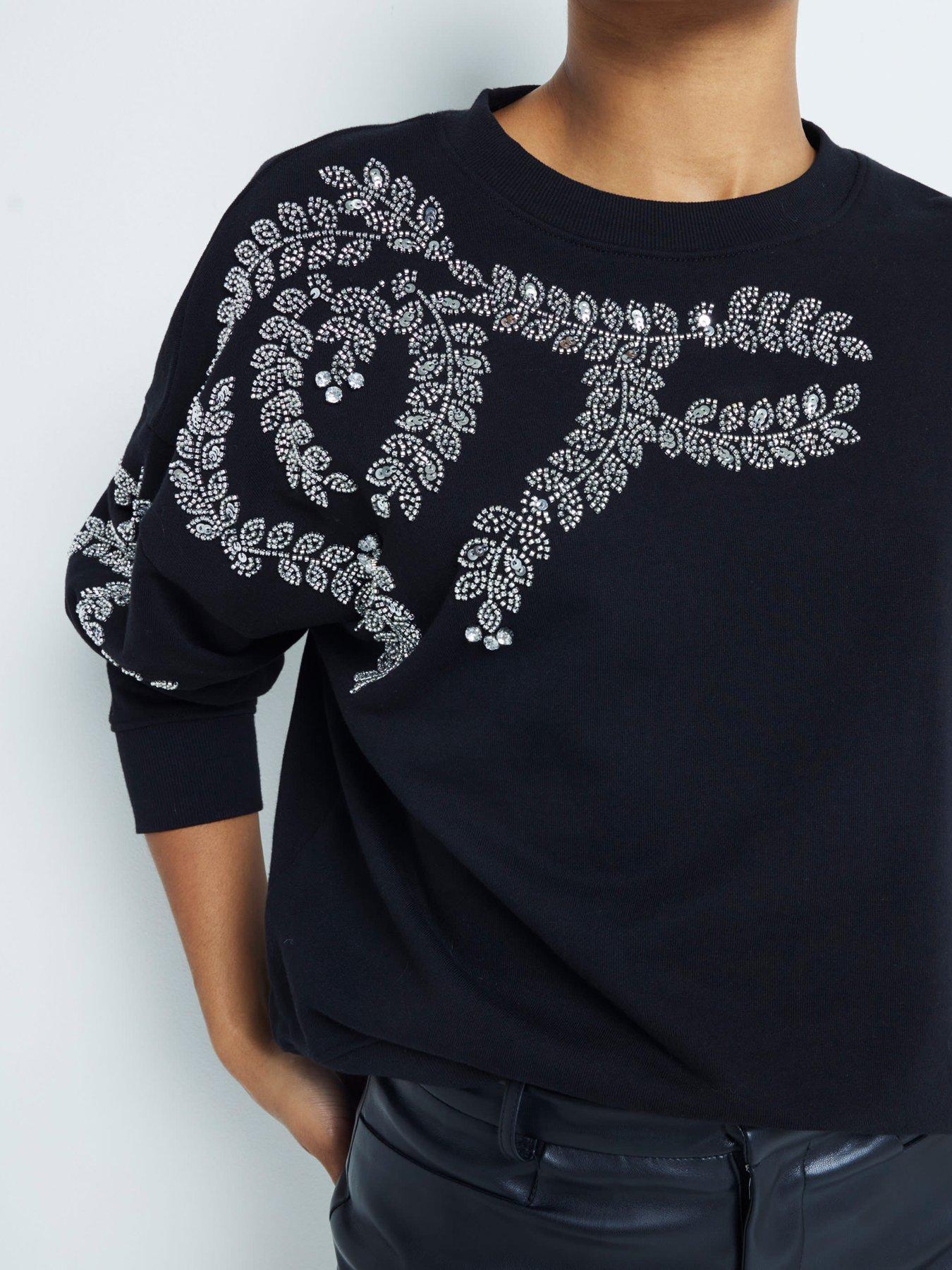 river-island-embellished-leaf-sweatshirt-blackoutfit