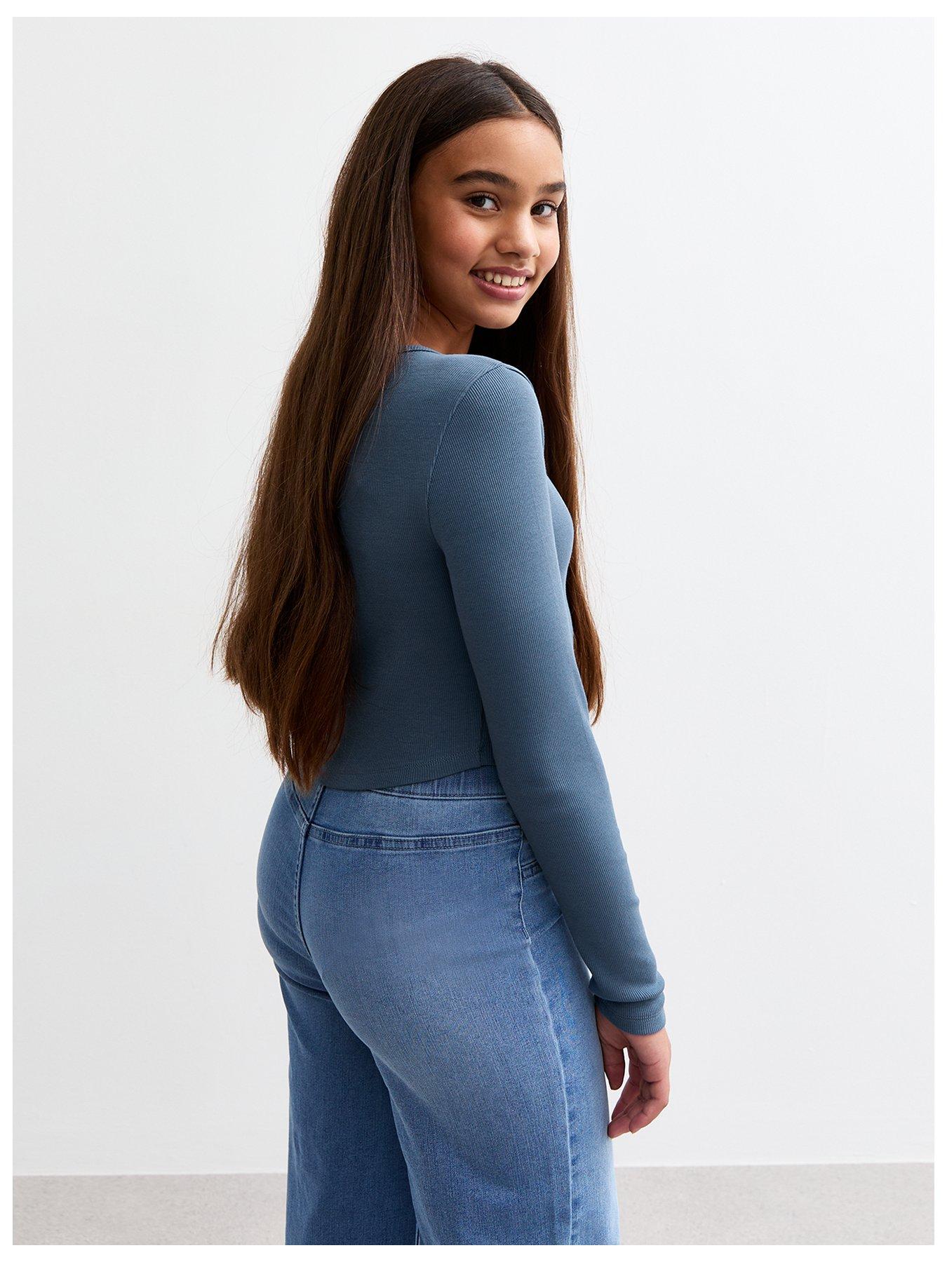 new-look-915-girls-blue-rib-buttoned-cropped-t-shirtback